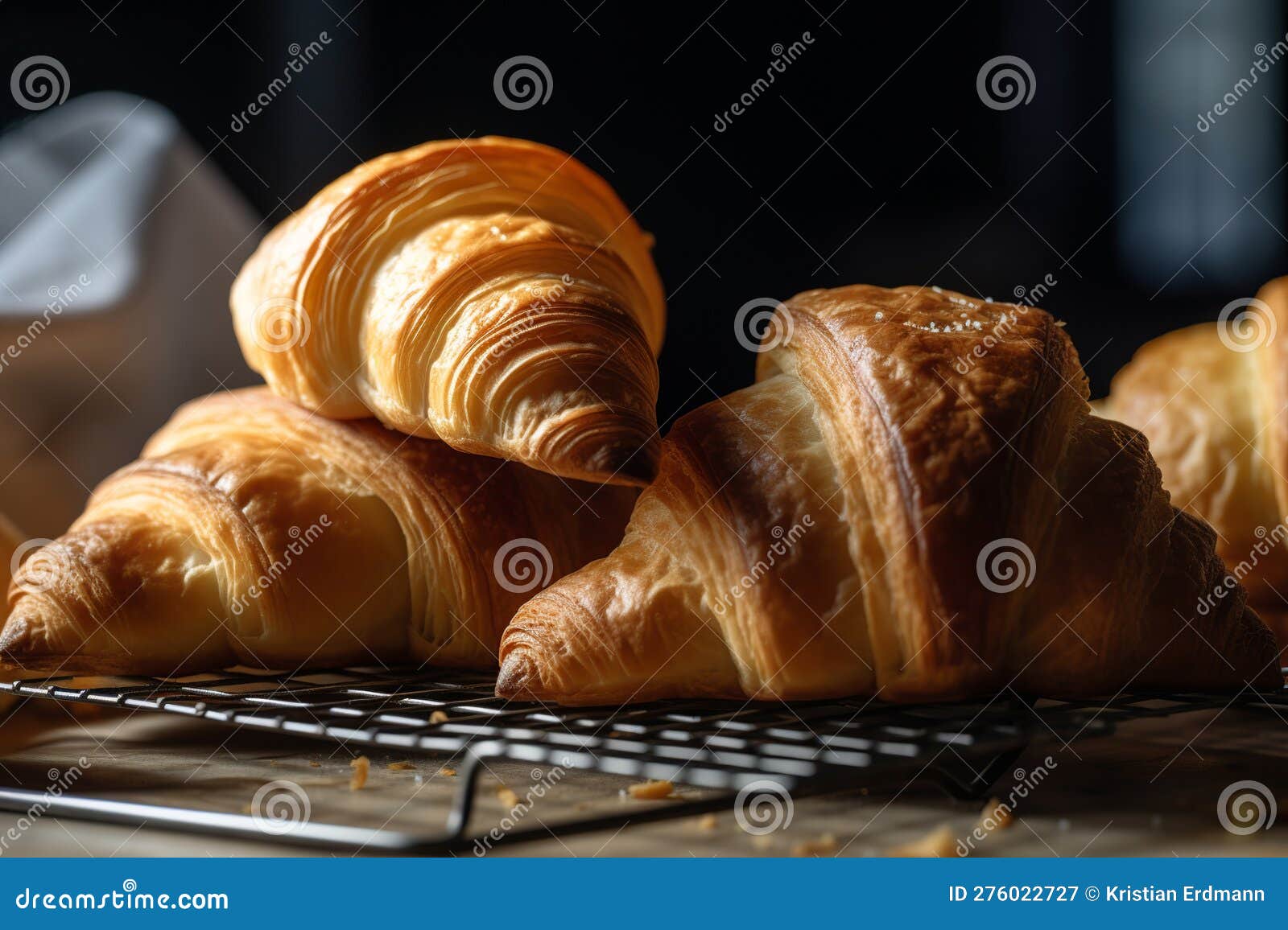 Golden Croissant Stack Delectable, Buttery, Flaky Layers Cooling on(09)