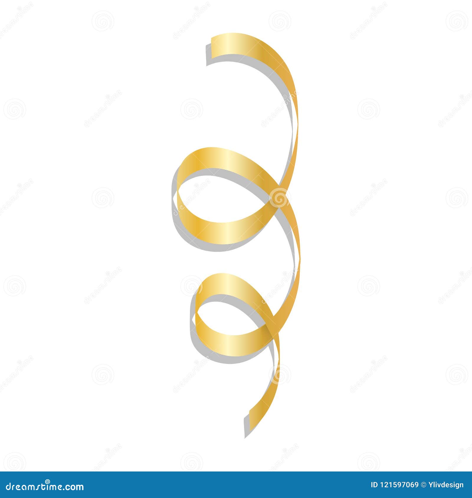 Download Golden Curl Ribbon Mockup, Realistic Style Stock Vector - Illustration of celebration, golden ...