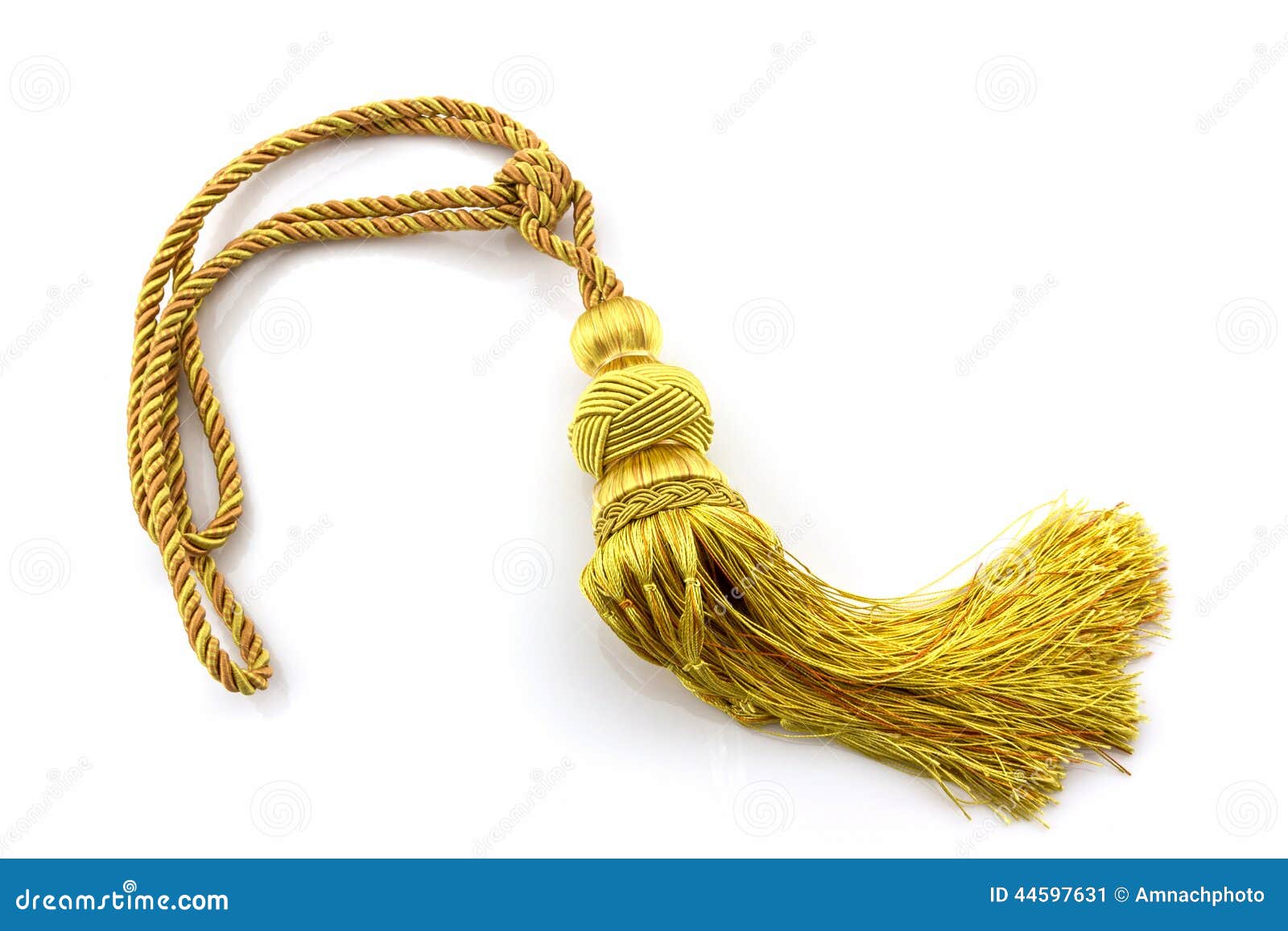 Golden Curtain Tassel Interior Decoration. Stock Image - Image of