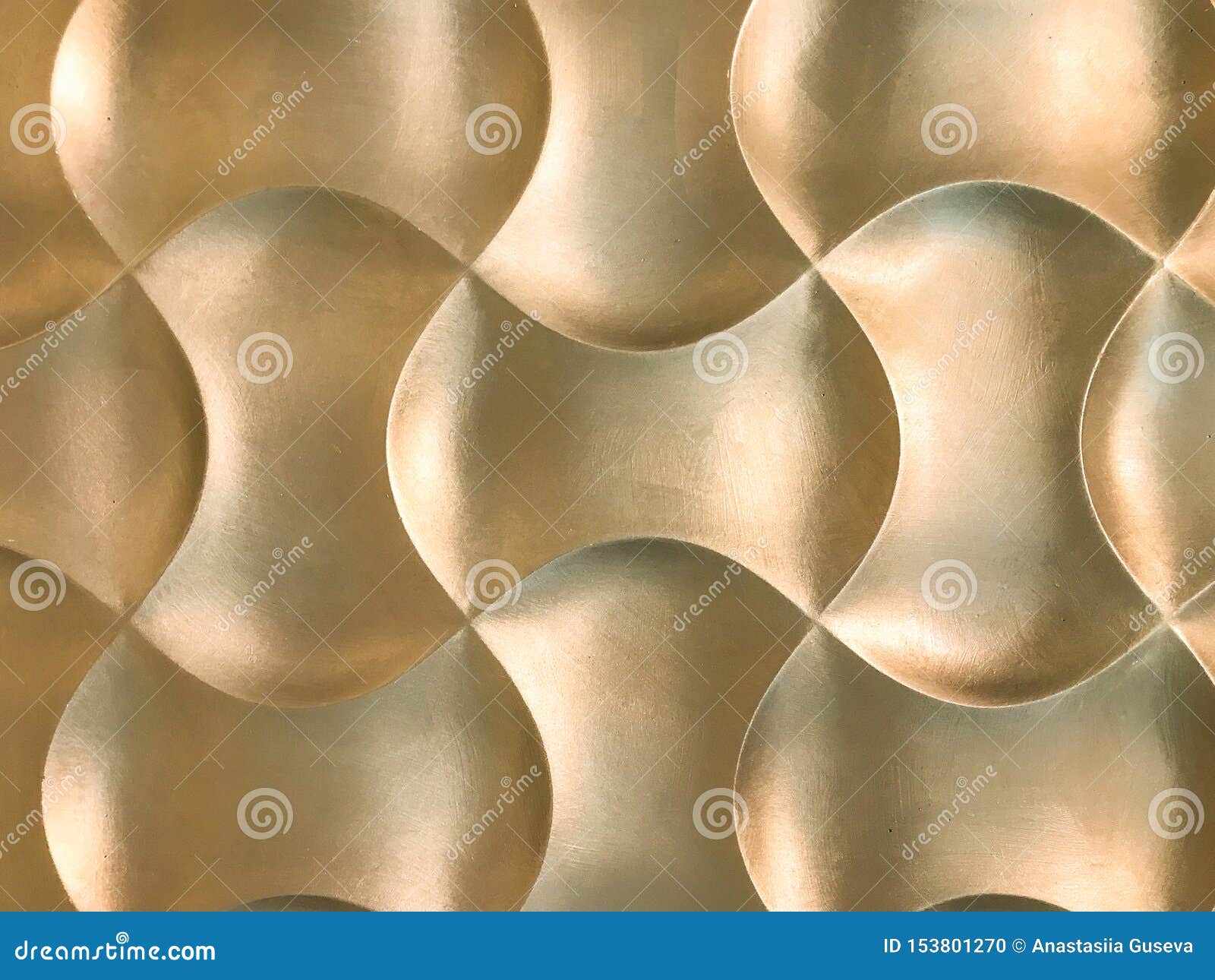Golden 3D Interior Decorative Wall Panel with Unusual Geometric Shape