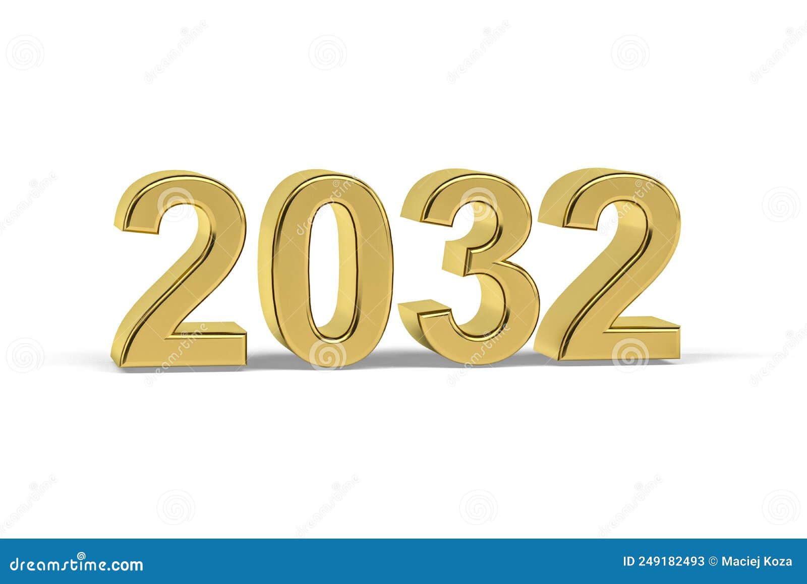 Golden 3d Number 2032 - Year 2032 Isolated on White Background Stock  Illustration - Illustration of card, creative: 249182493