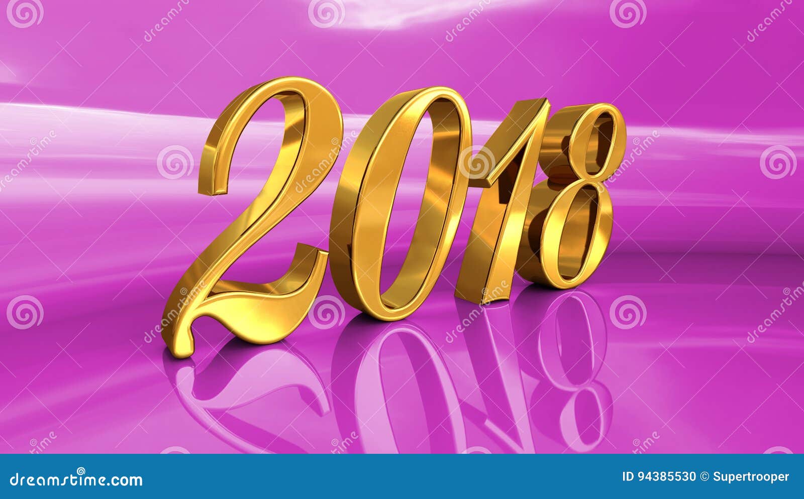 Gold 2018 Celebration Number Golden 3D Numbers on a Festive Background 2018 Happy New Year or Christmas Background Creative Greeting Card Design