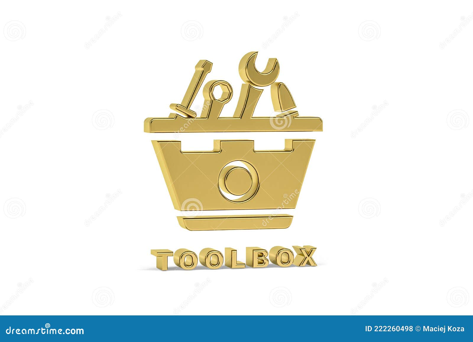 Golden 3d Tools Icon Isolated on White Background Stock Illustration Illustration of gold