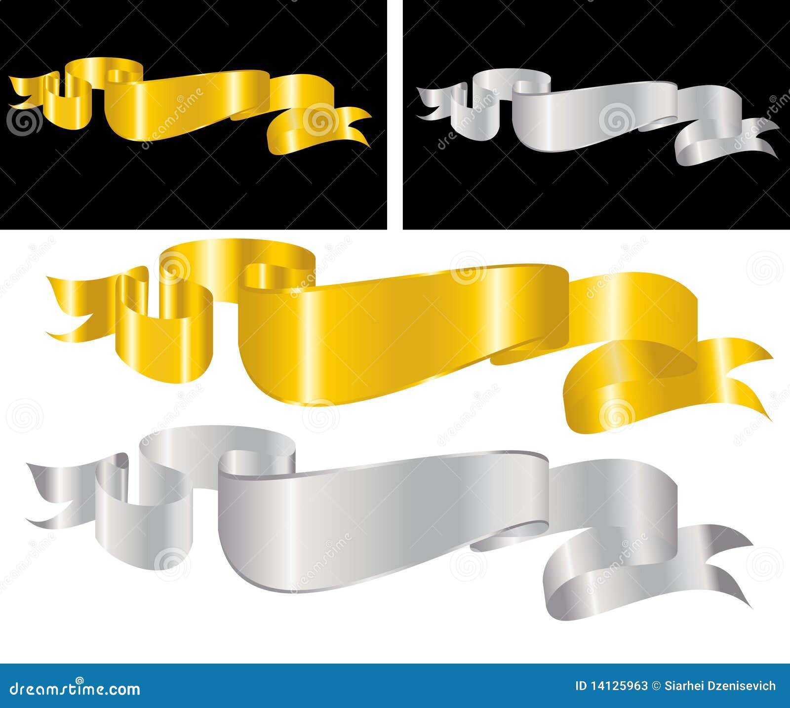 Golden decorative ribbon stock vector. Illustration of document 14125963