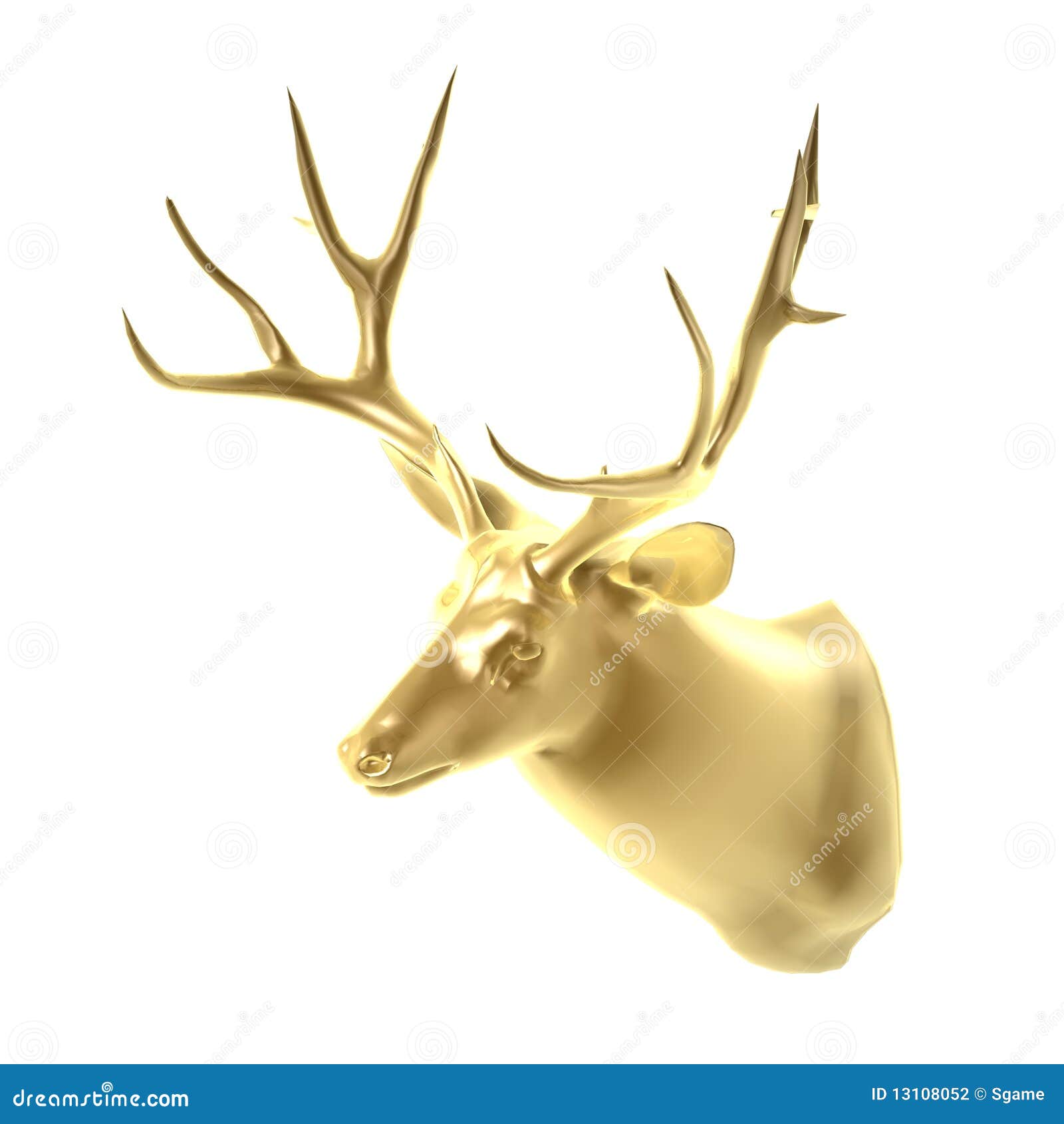 Golden deer head stock illustration. Illustration of quarry 13108052