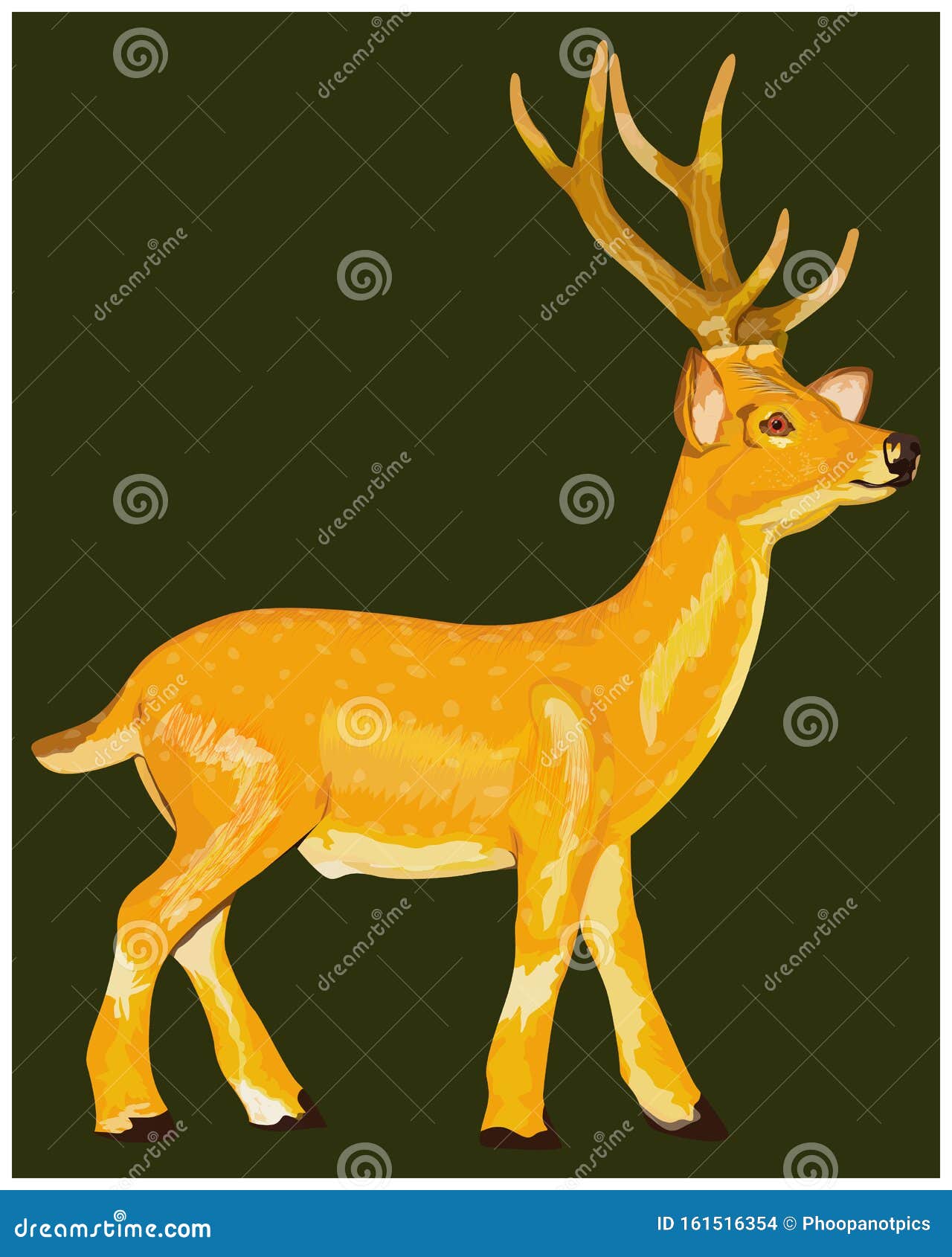 Golden deer vector design stock vector. Illustration of happy 161516354