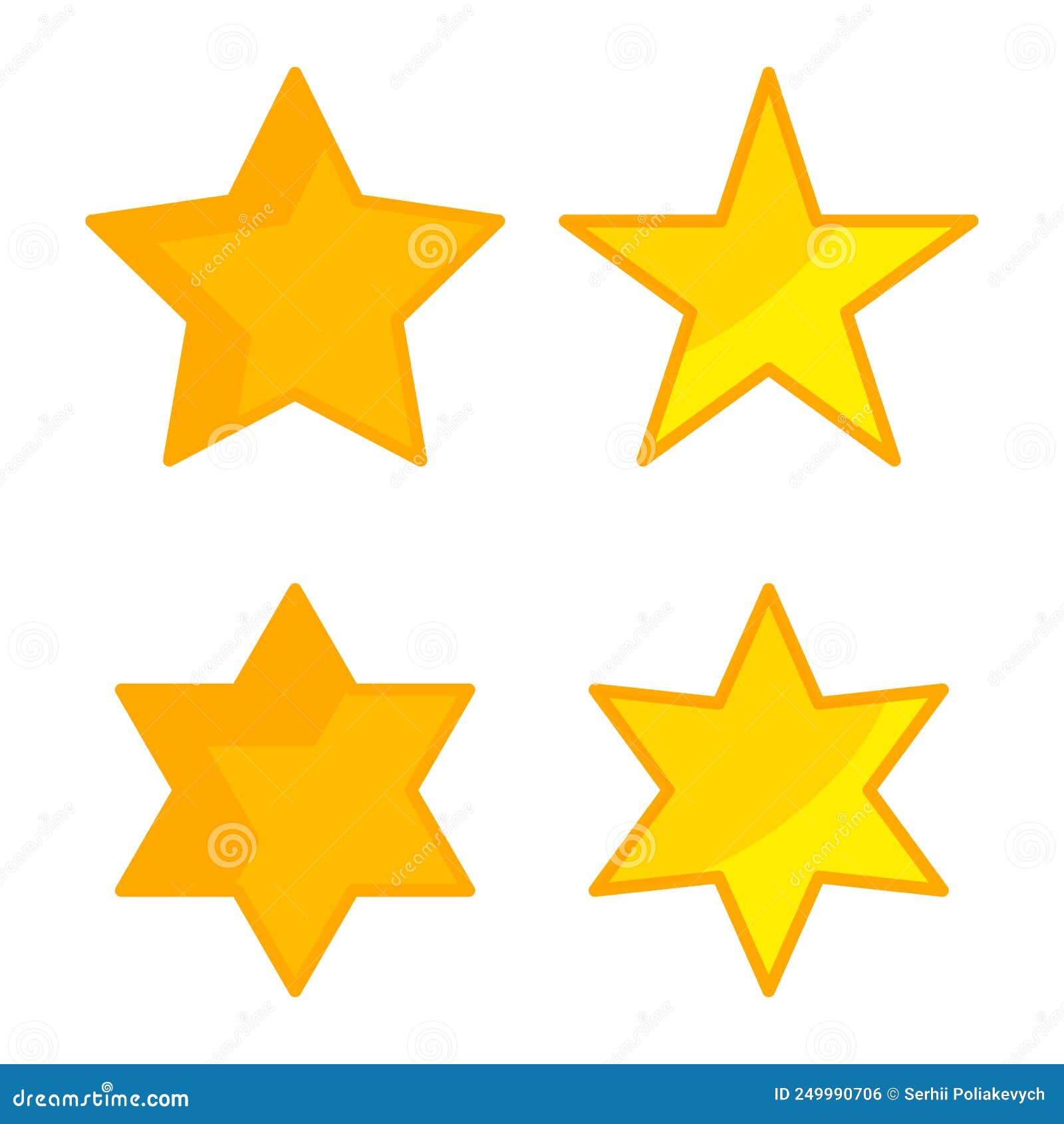 Golden Different Yellow Stars Yellow Star Stars Vector Badge Icon