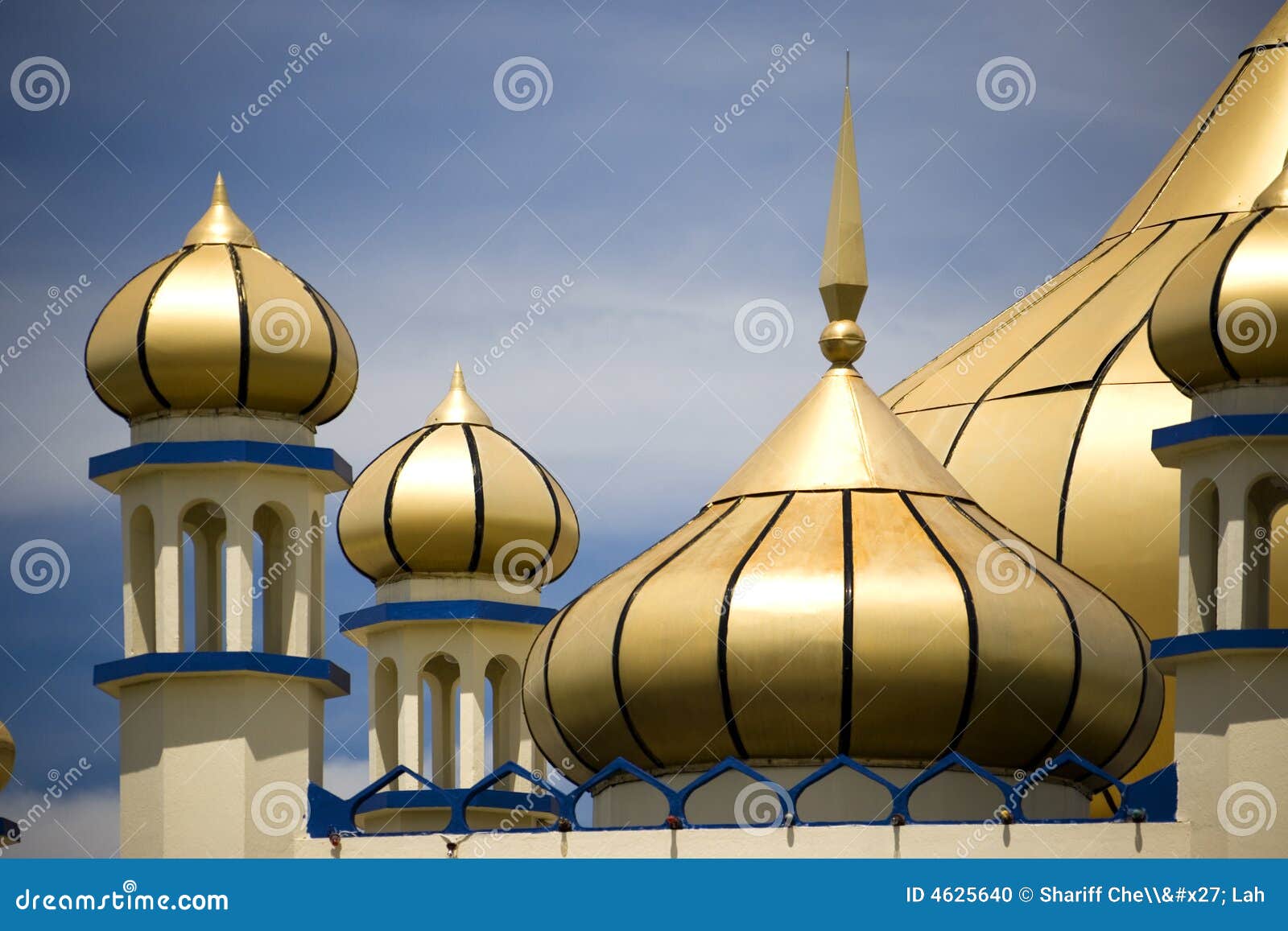 Golden domes on mosque stock photo. Image of architectural 4625640