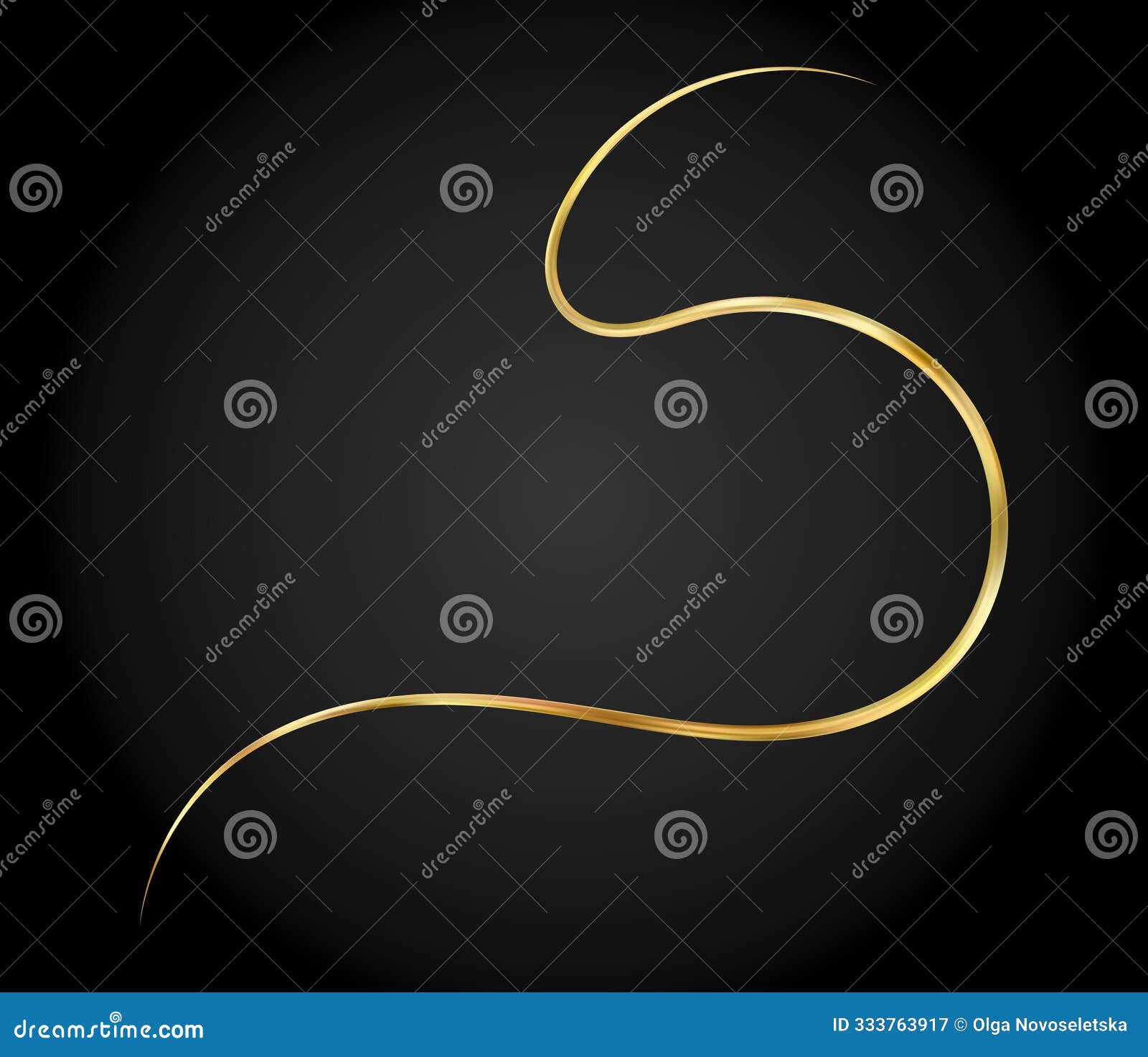 golden doodle abstract line. hand drawn curly swishes