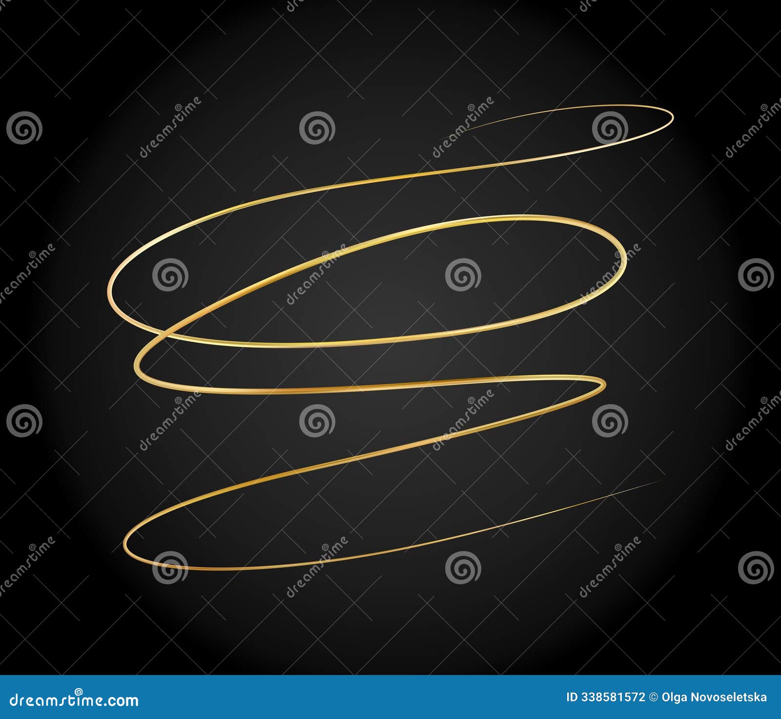 golden doodle abstract line. hand drawn curly swishes