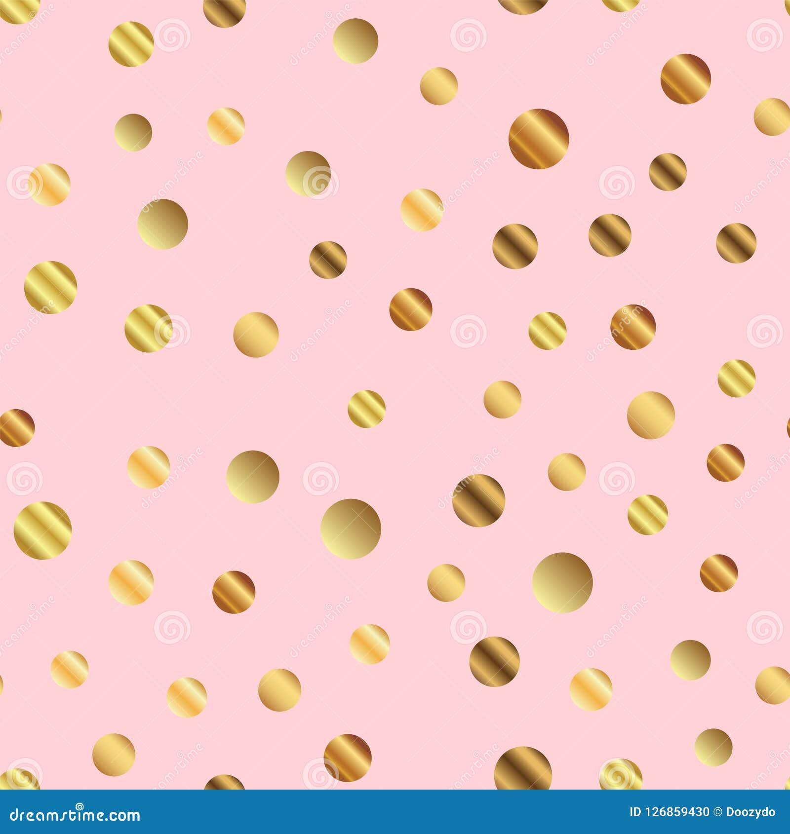 Golden Dots Seamless Pattern on Pink Background. Stock Illustration ...