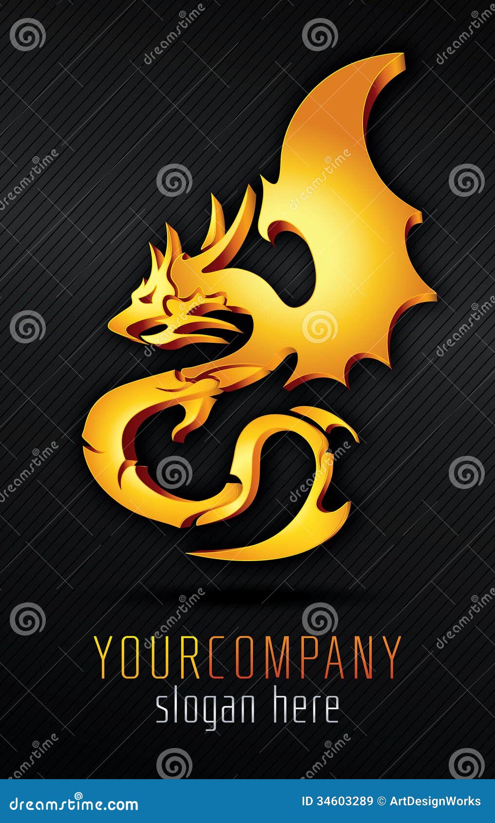 Golden Dragon Royalty Free Stock Images - Image: 34603289