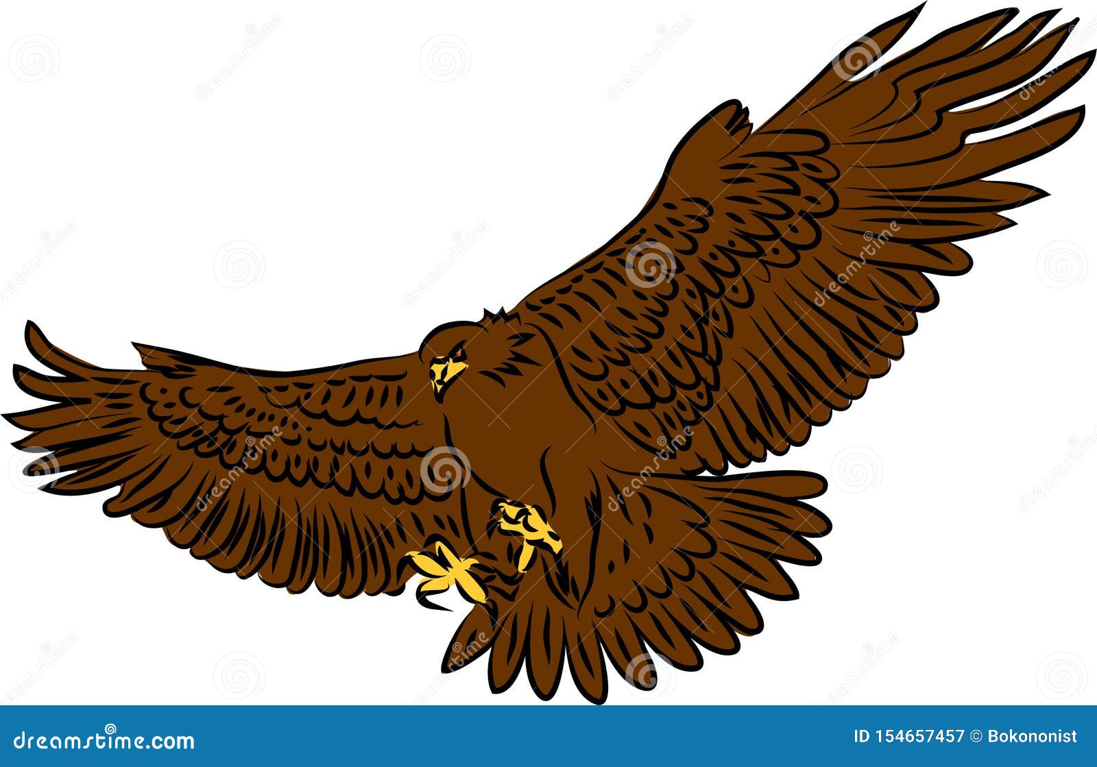Golden eagle attacking stock vector. Illustration of vector 154657457