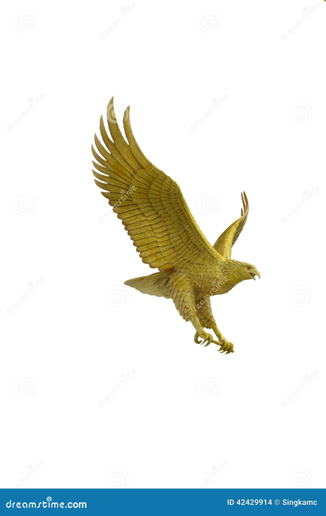 Golden Eagle Statue with Big Expanded Wings Stock Photo Image of