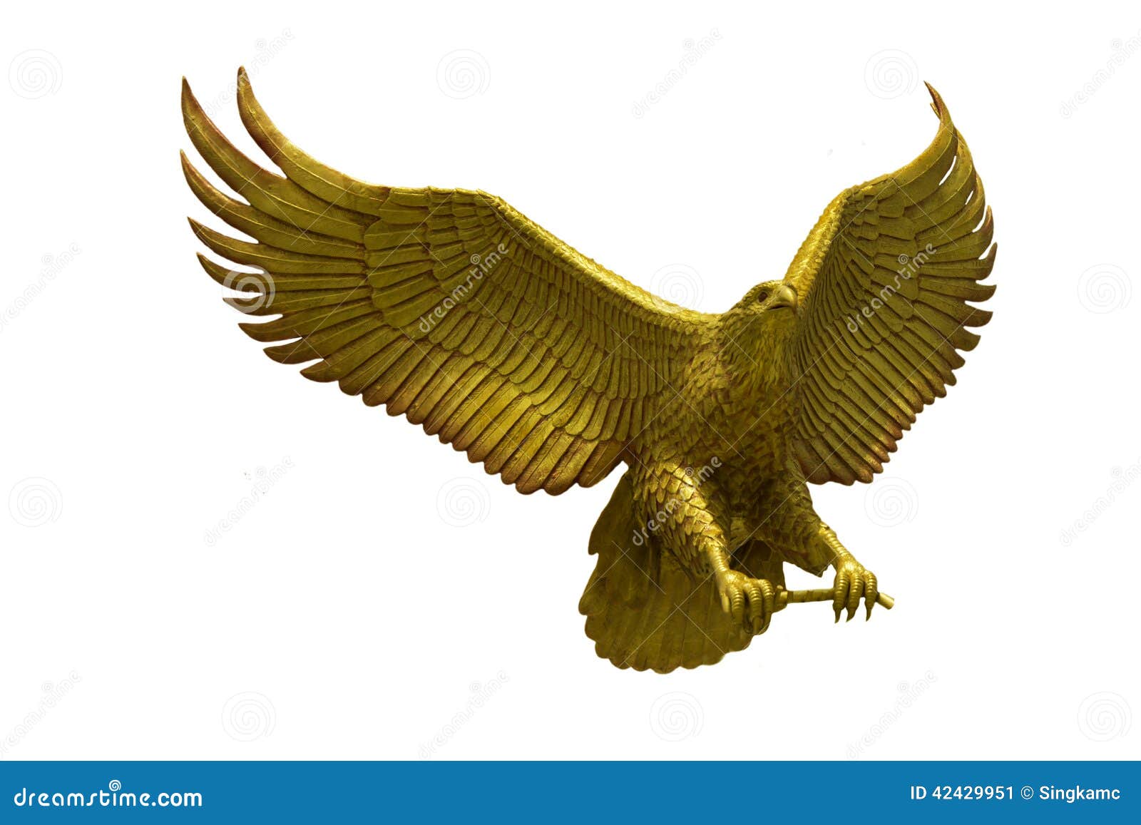 Golden Eagle Statue with Big Expanded Wings Stock Image Image of