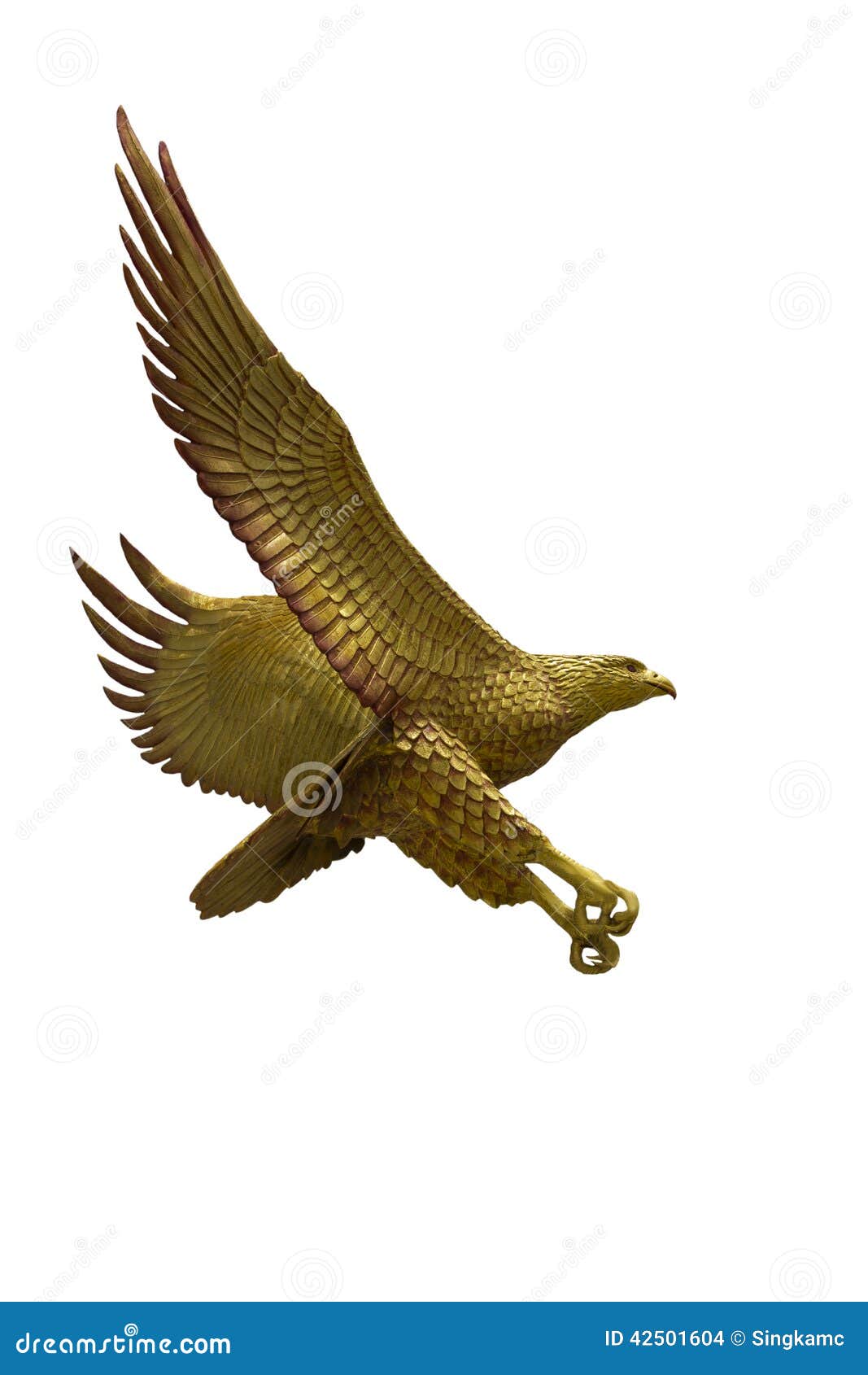 Golden Eagle Statue with Big Expanded Wings Stock Photo Image of