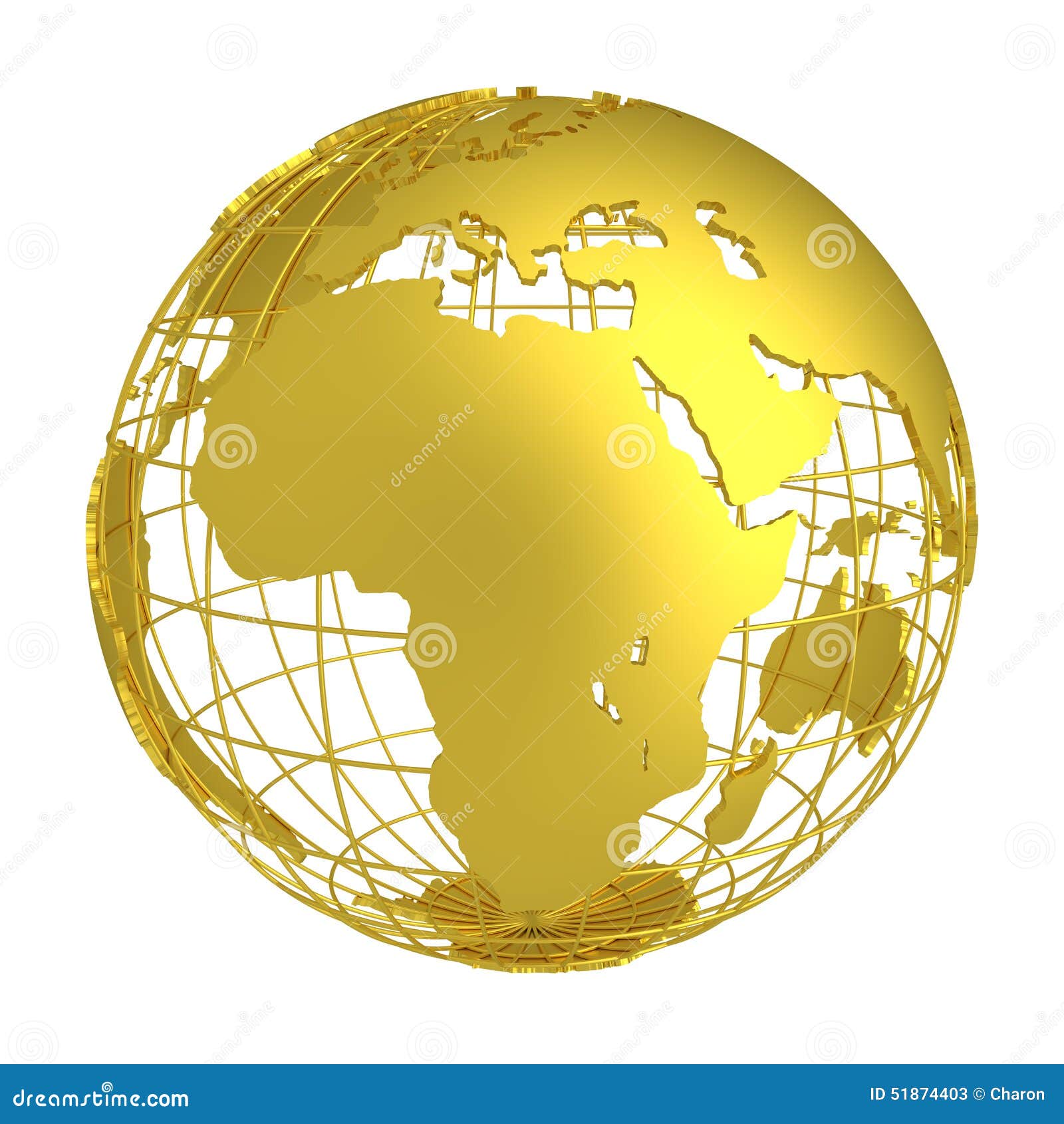 3d a circle drawing Isolated Golden Earth  Image Planet Globe Stock Image 3D