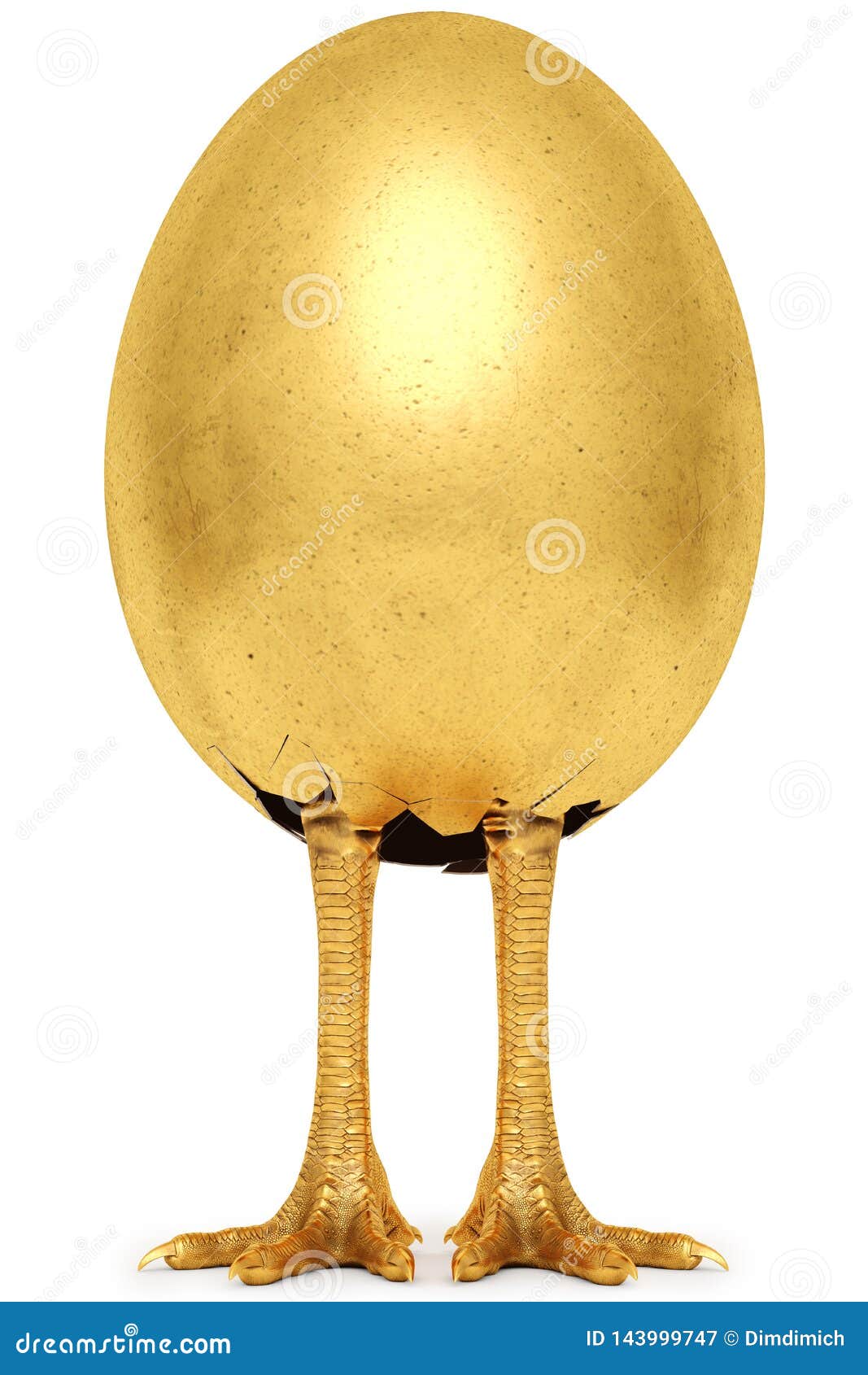 Golden Egg With Golden Chicken Feet Stock Illustration - Illustration ...