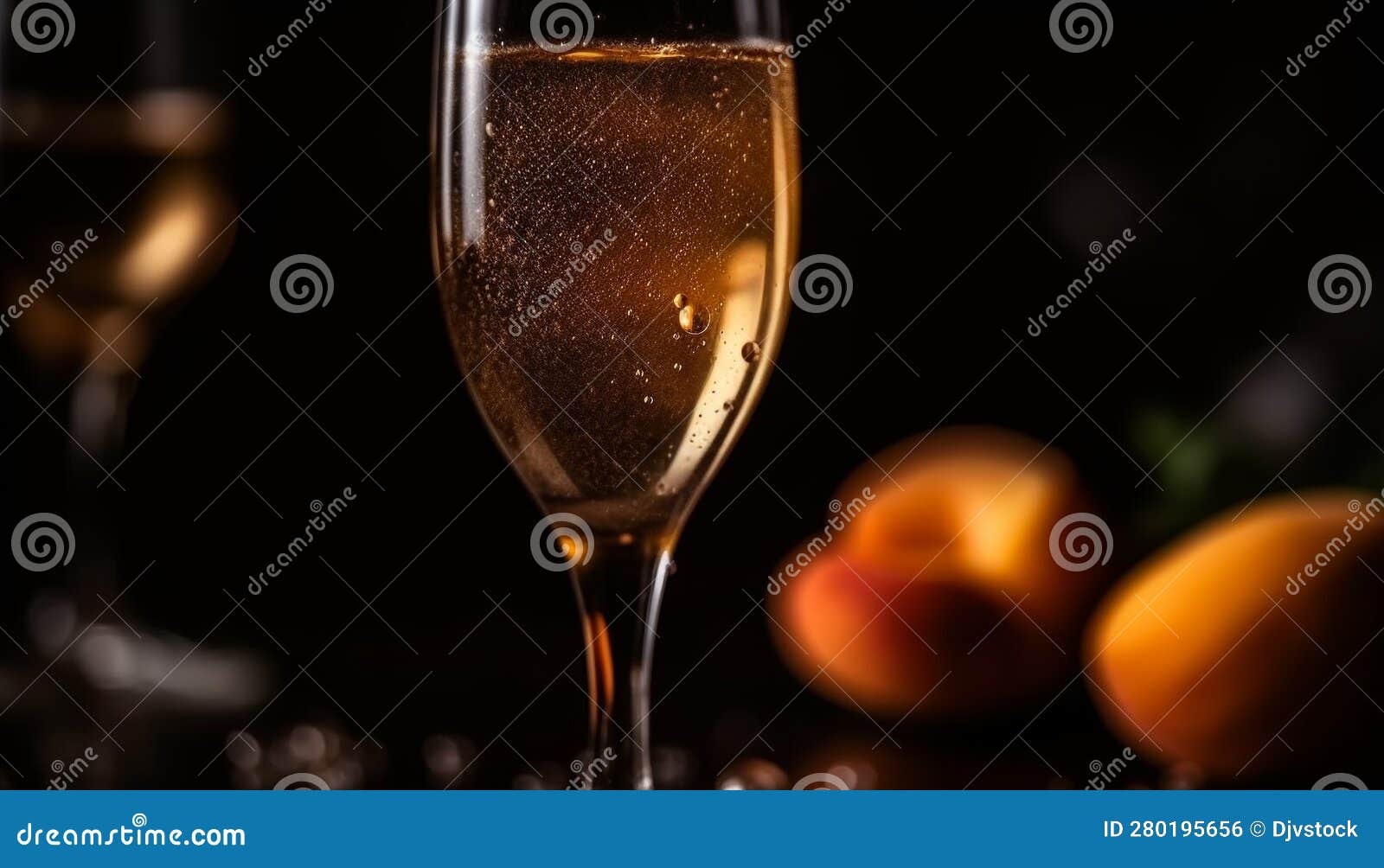Golden Elegance Champagne Flute Reflects Luxury Celebration with Fresh