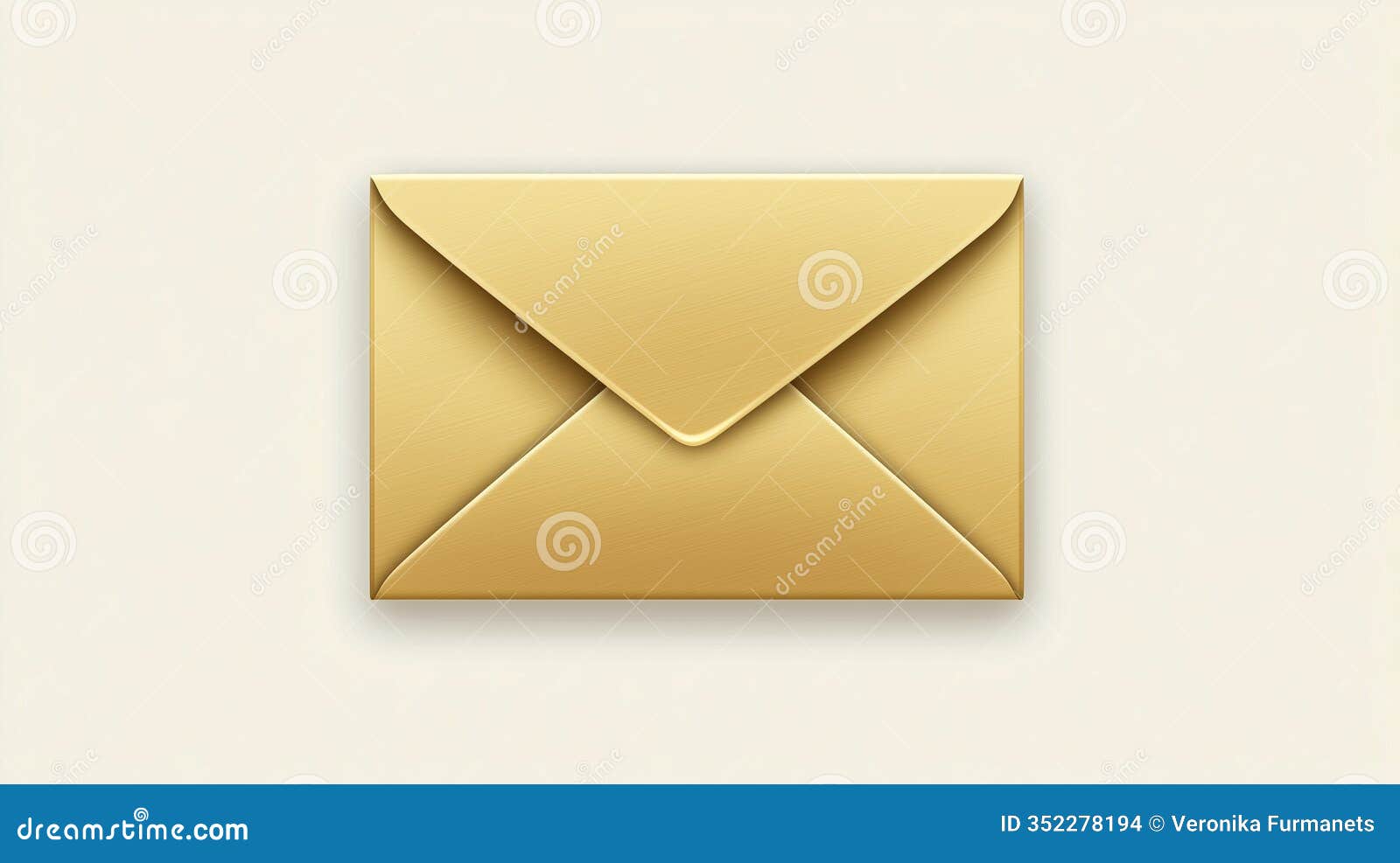 golden envelope with shimmering event ticket