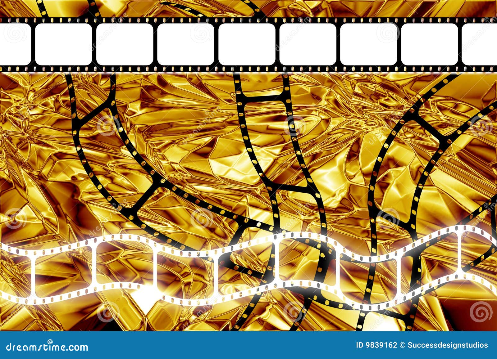 Golden Era Movie Film Reel Strip Stock Photo - Image of golden, film:  9839162