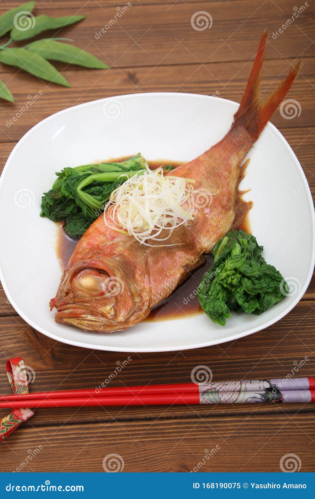 Golden Eye Snapper Simmered in Soy Sauce Stock Image - Image of dishes,  cooked: 168190075