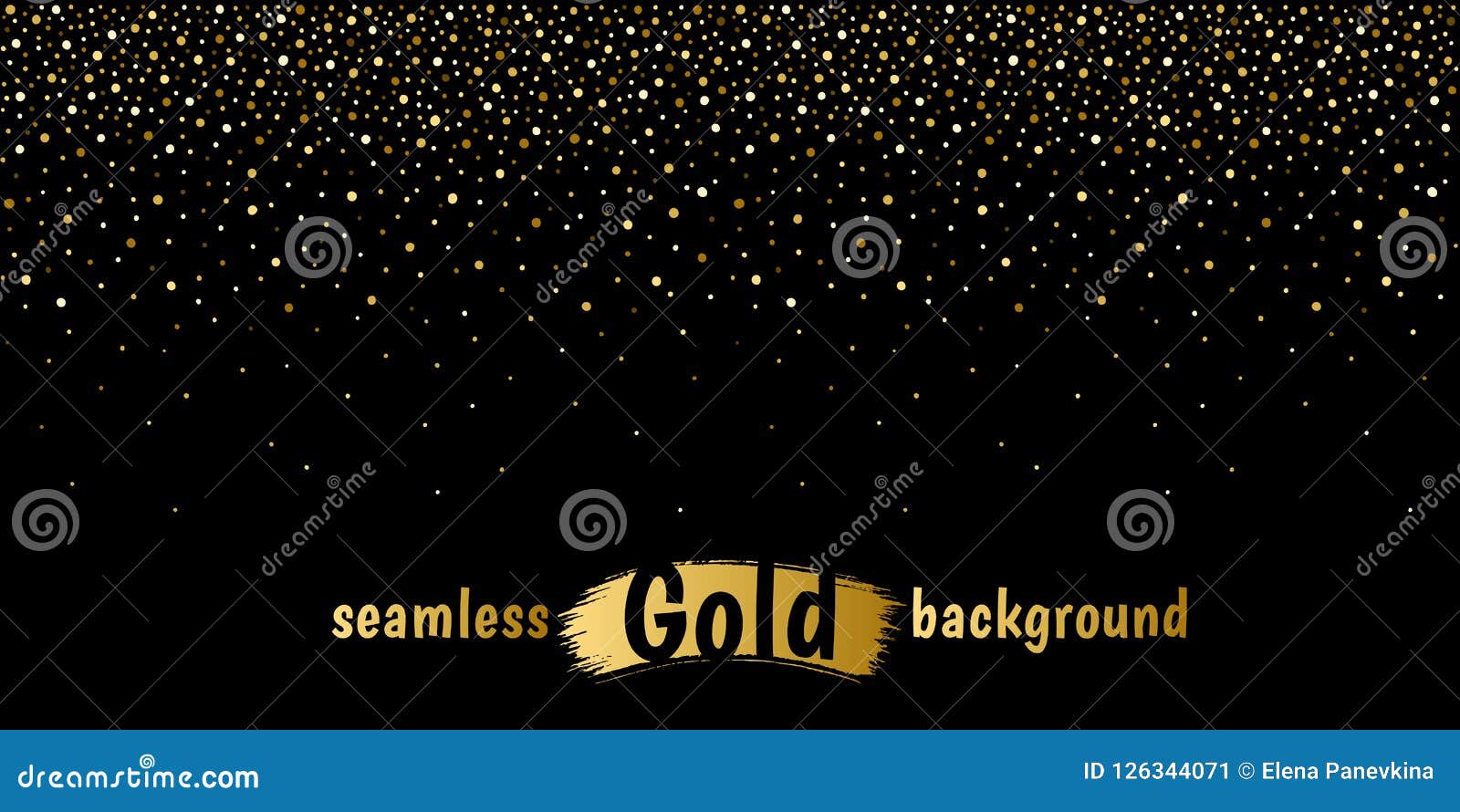 golden fading dots, glitter, spangle, sparkles border