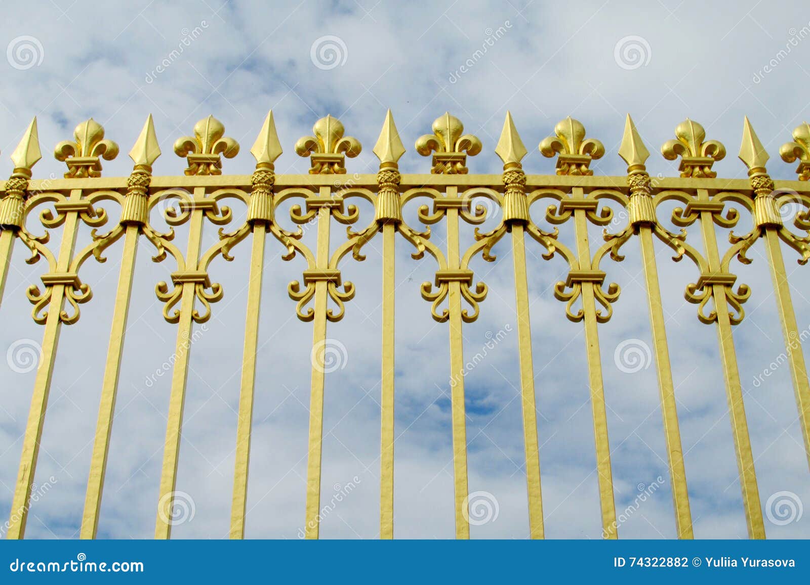 Golden fence with needles stock photo. Image of gold - 74322882