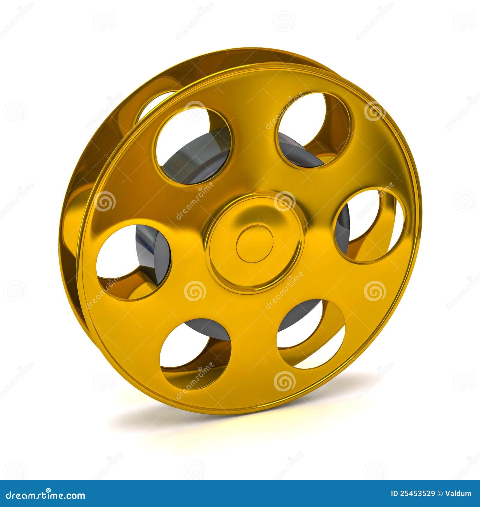 Golden film reel stock illustration. Illustration of motion - 25453529