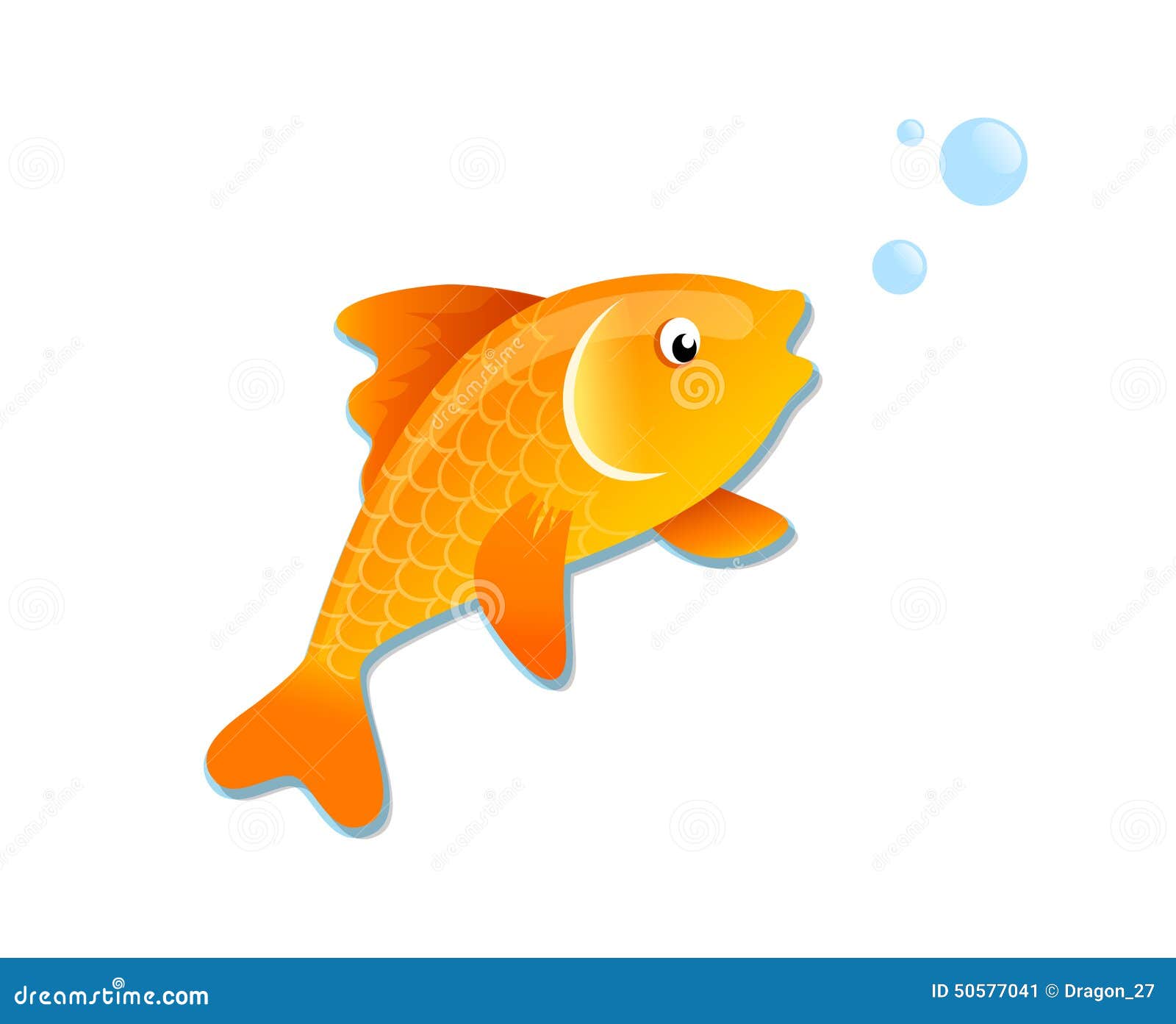 Golden fish cartoon. stock vector. Illustration of fish - 50577041
