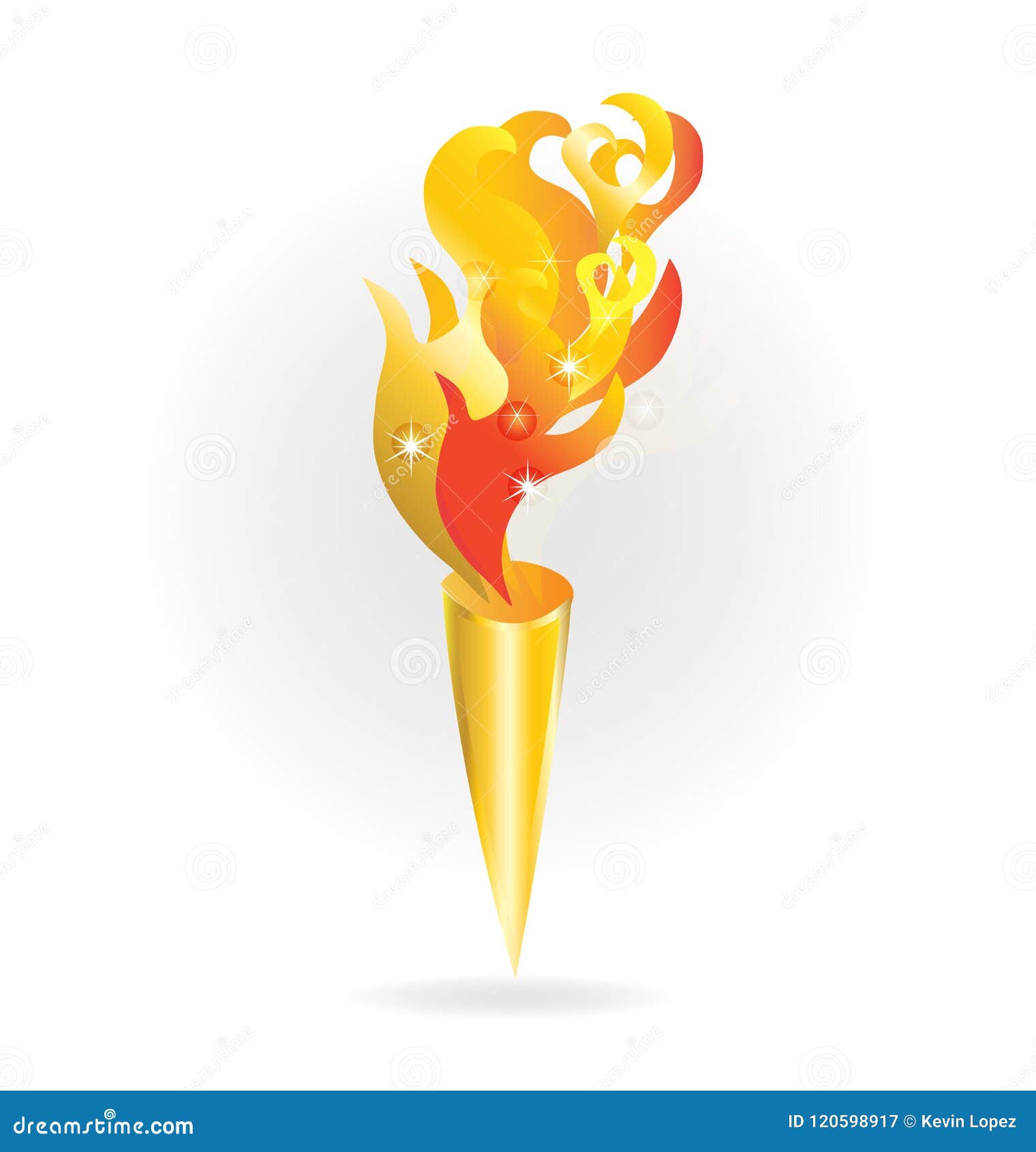 Golden flame torch vector stock vector. Illustration of light - 120598917