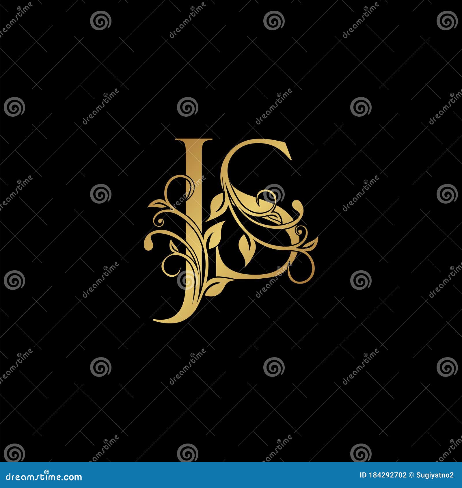 J s letter logo abstract design on black color Vector Image