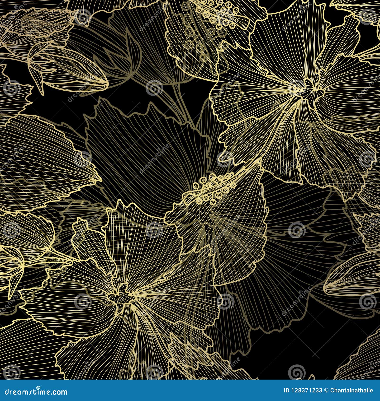 Golden floral pattern stock vector. Illustration of invitation 128371233