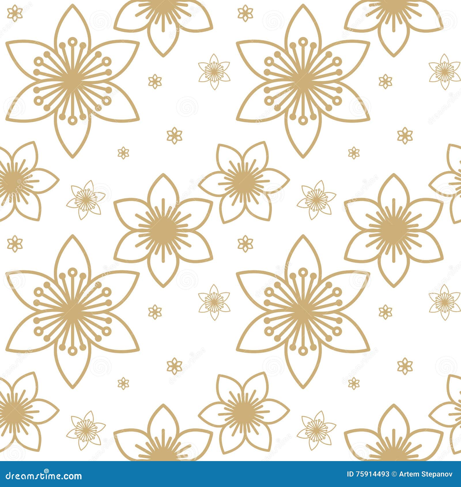 Elegant white pattern with gold flowers. Vector illustration. Stock Vector  by ©Ka_Lou 78039386