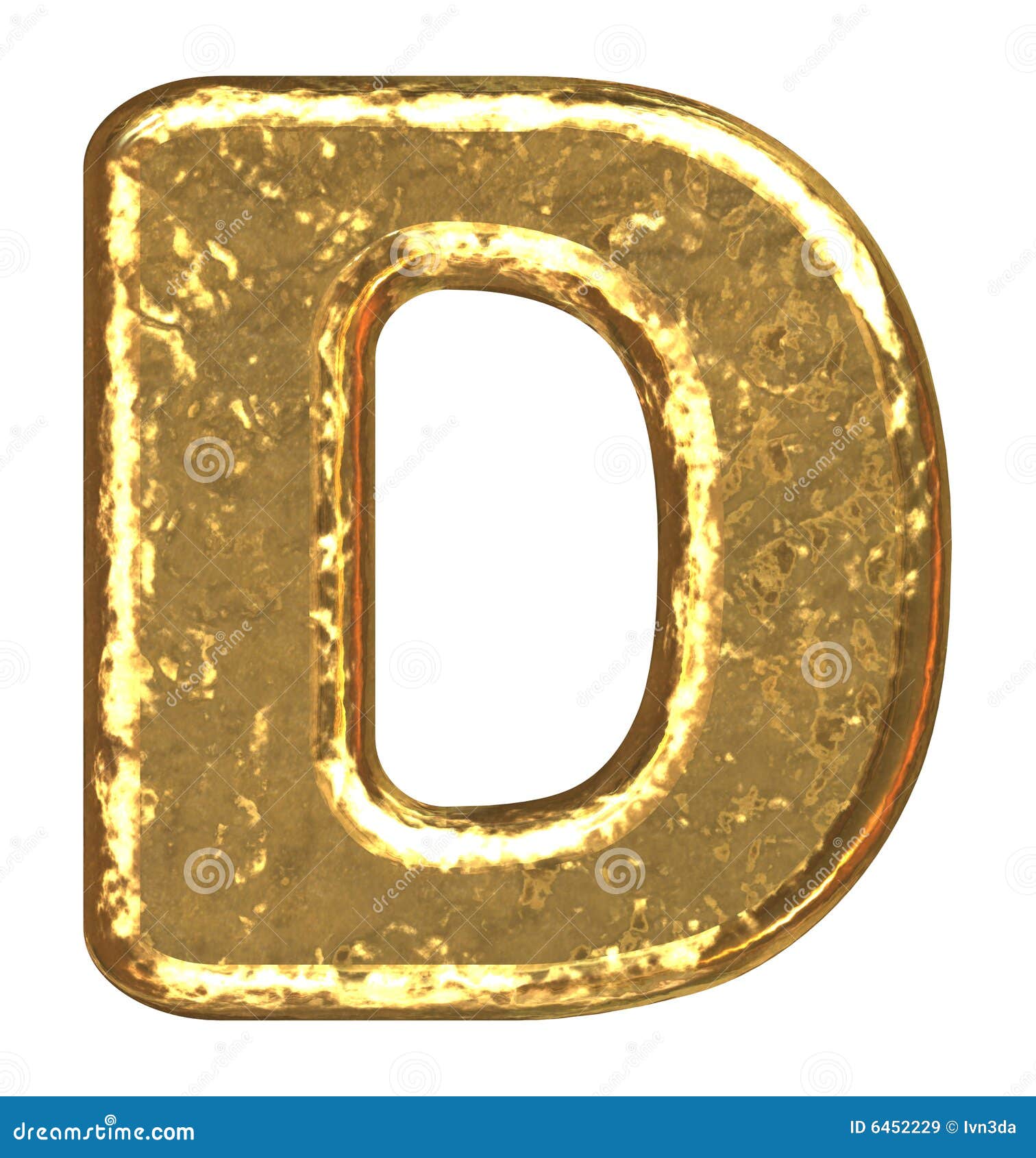 Golden Font. Letter D. Royalty Free Stock Images - Image: 6452229