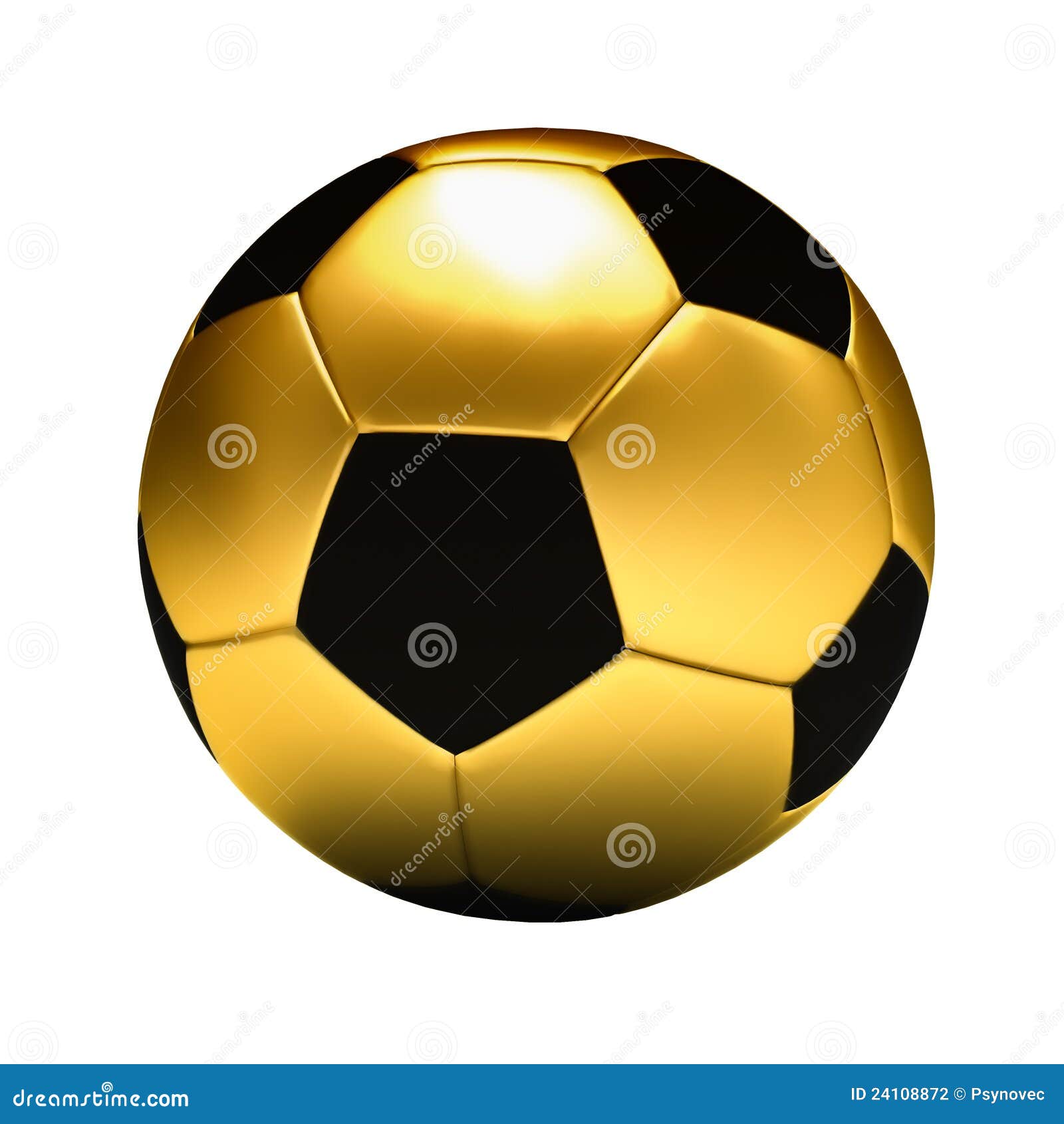 Golden football ball stock illustration. Illustration of isolated ...