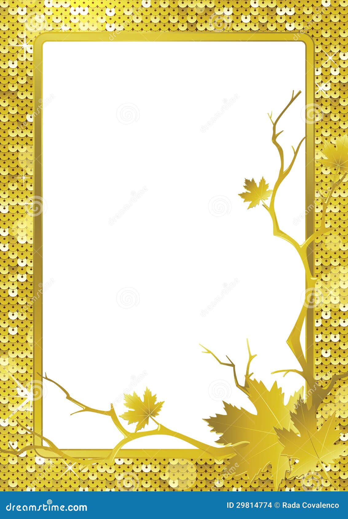 Golden frame stock vector. Illustration of ribbon, shape - 29814774