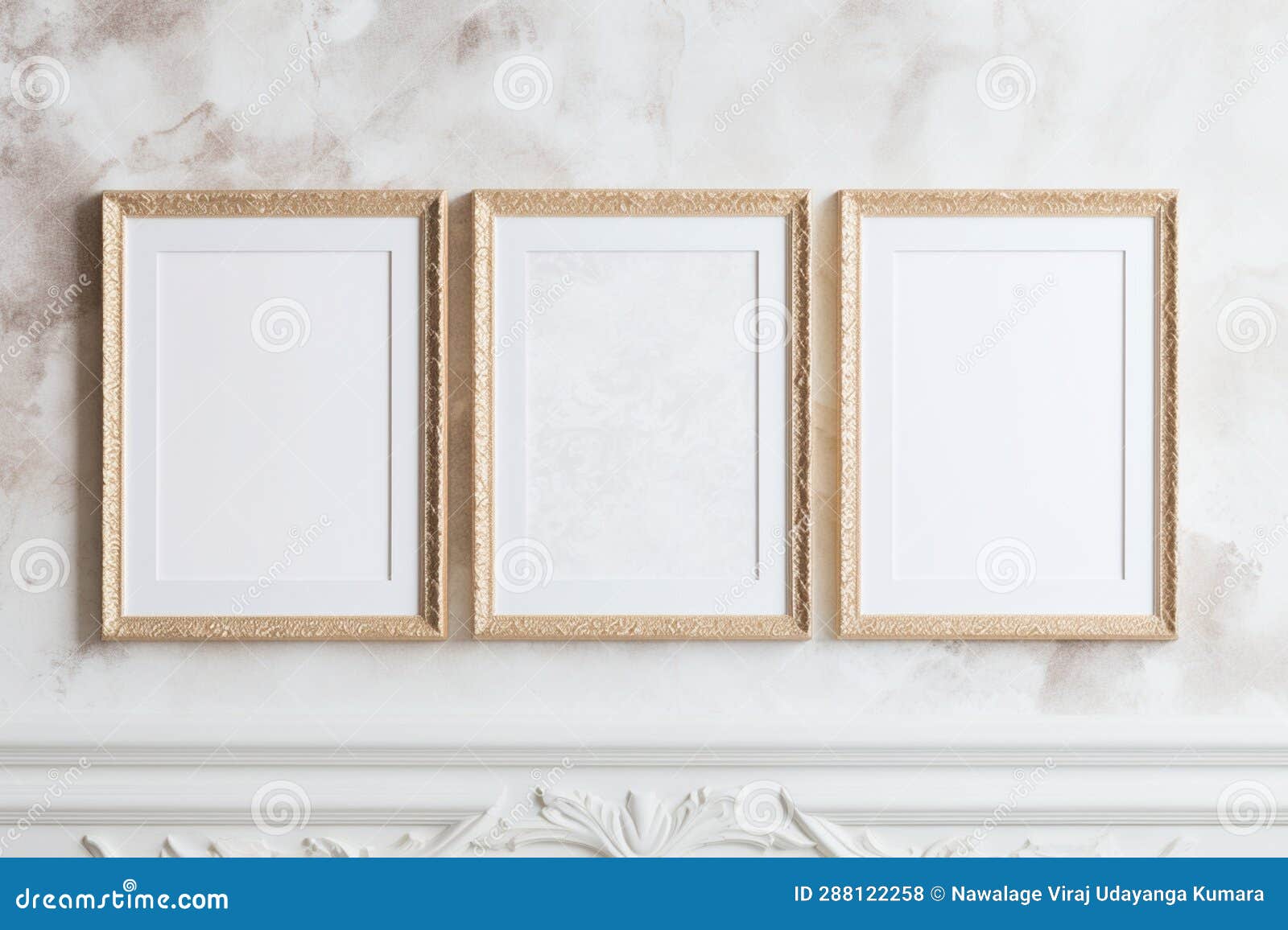 Golden Frame Design. Generative Ai Stock Illustration - Illustration of