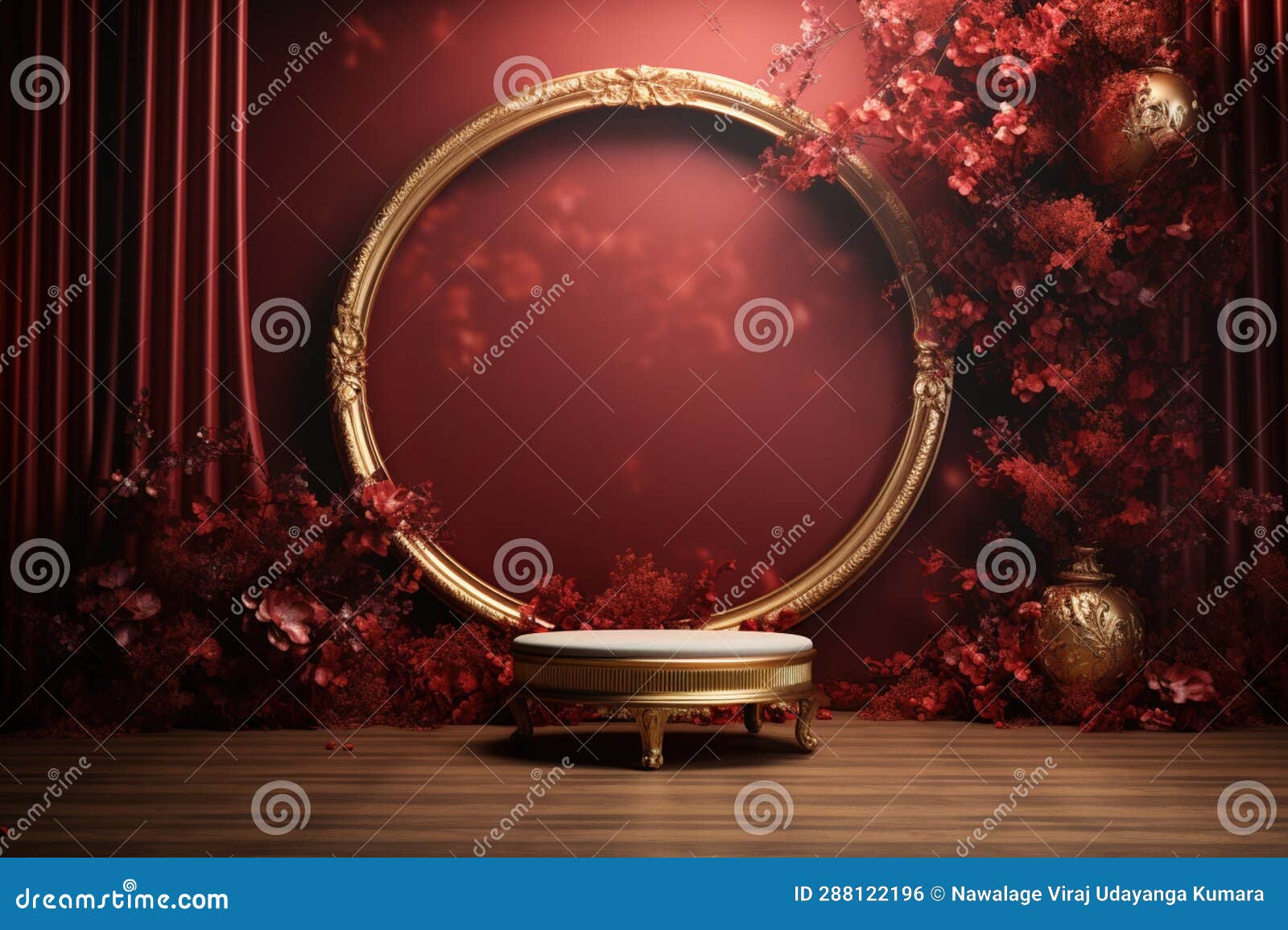 Golden Frame Design. Generative Ai Stock Illustration - Illustration of