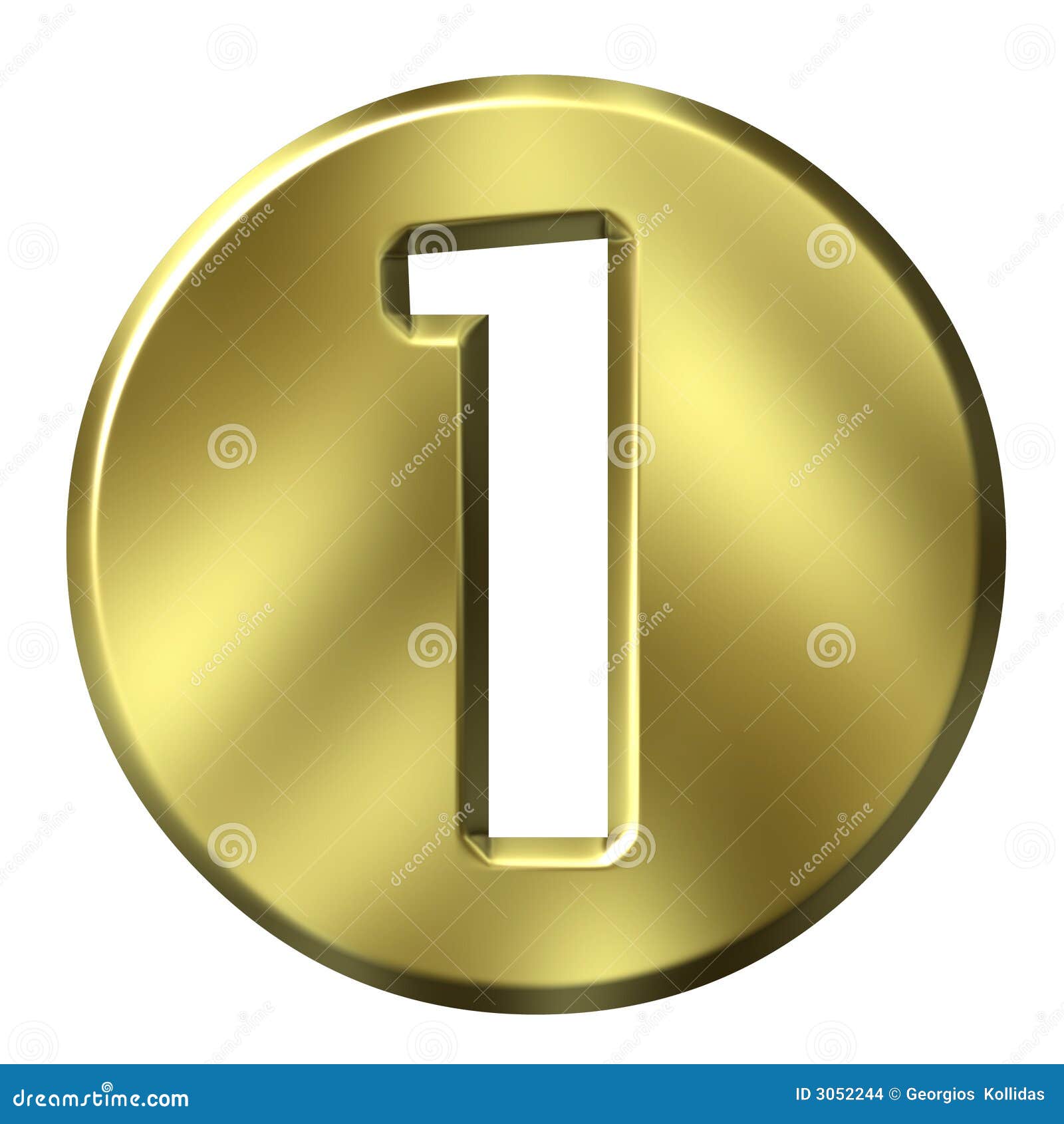 Golden Framed Number 1 Stock Images - Image: 3052244