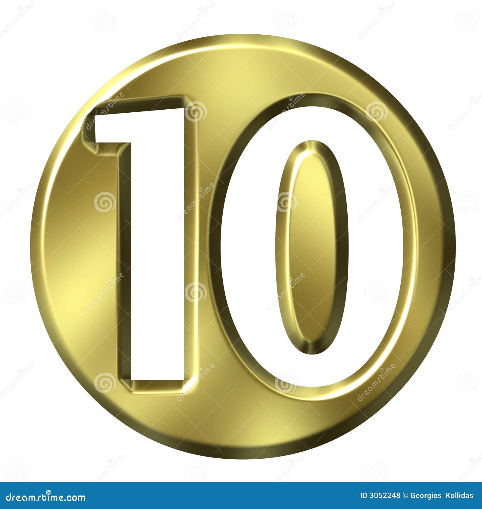 Golden Framed Number 10 stock illustration. Illustration of digit ...