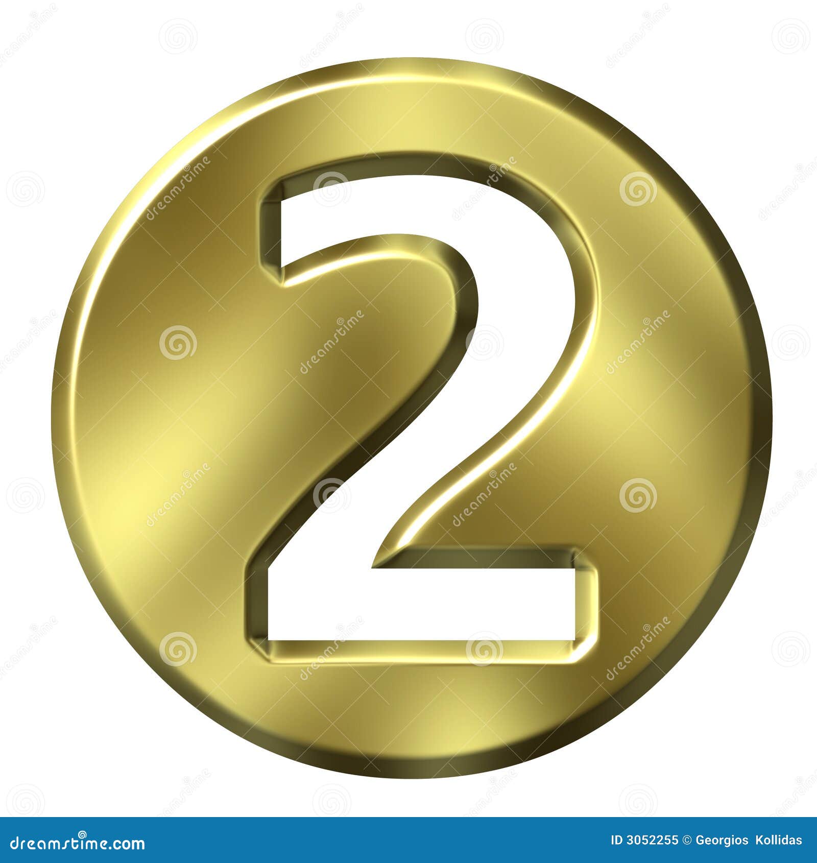 Golden Framed Number 2 Royalty Free Stock Photo - Image: 3052255