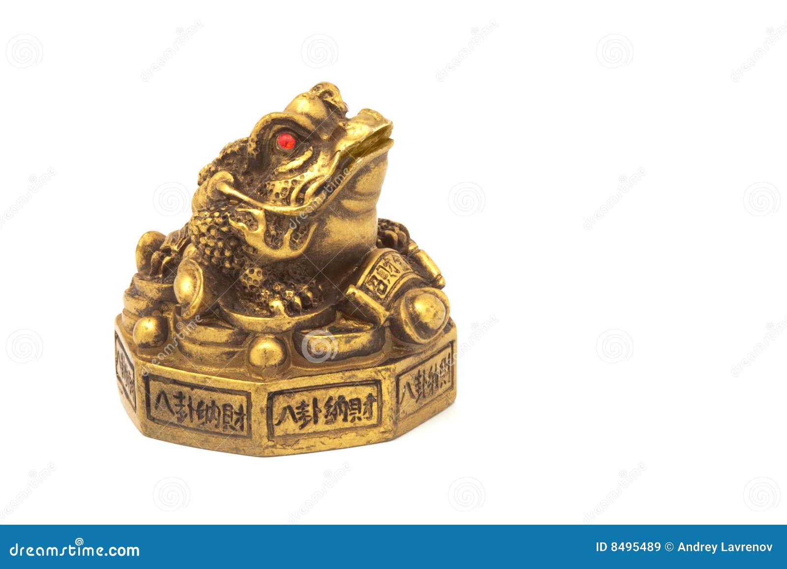 Golden frog with coins stock image. Image of money, bronze 8495489