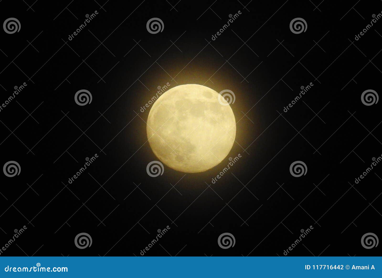 Golden Full Moon Stock Photo Image Of Dark Space Bright