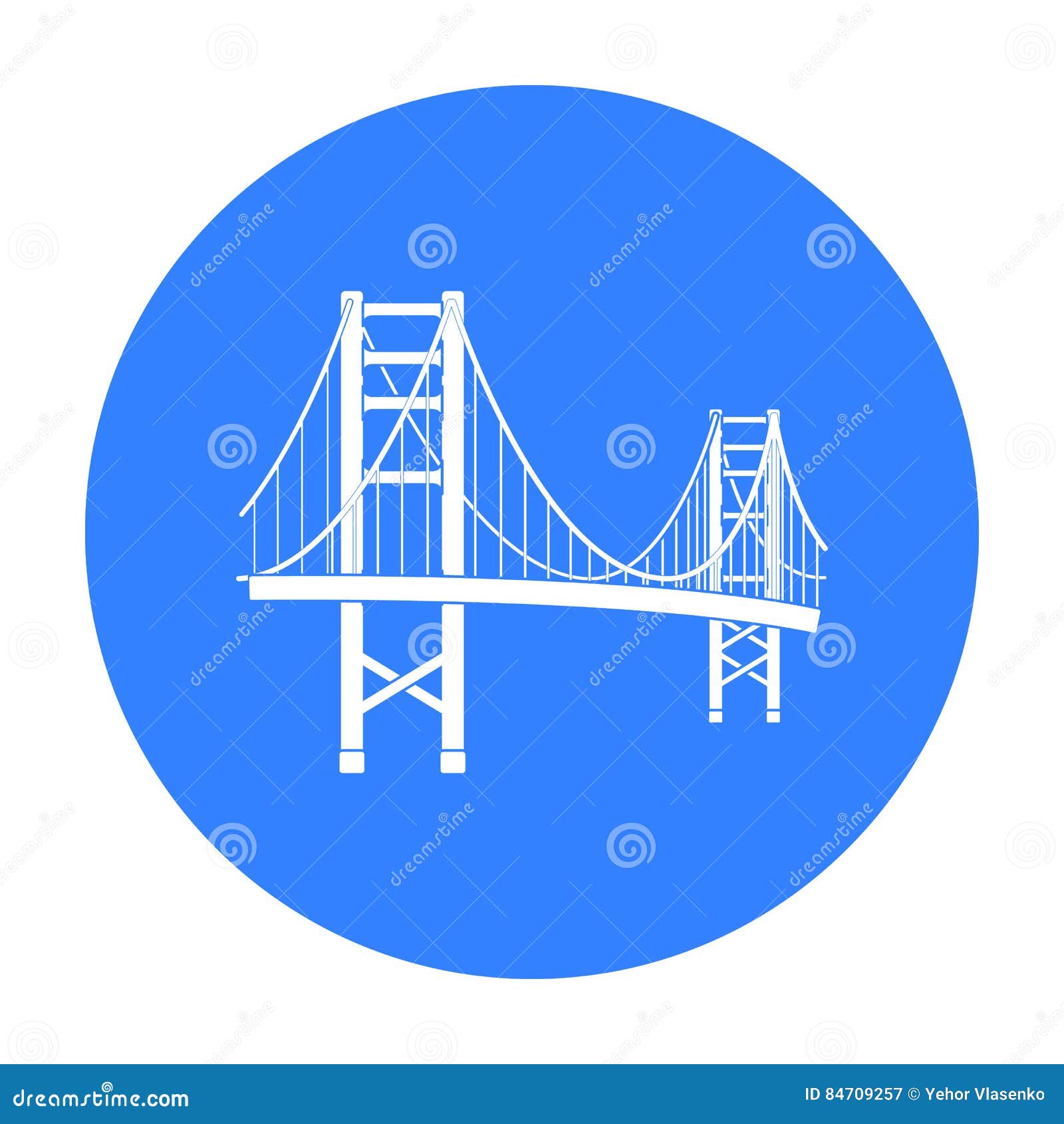 golden gate bridge icon in black style  on white background. usa country  stock  .