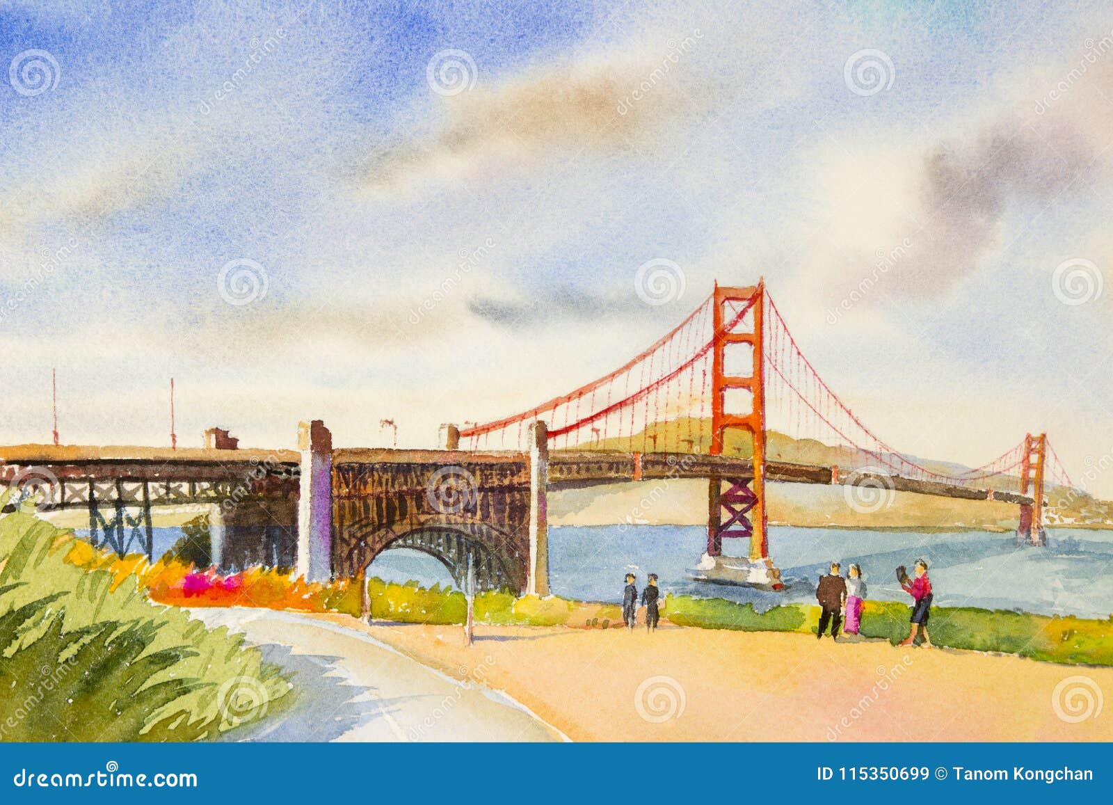 Golden Gate Bridge Sightseeing In San Francisco Usa Stock