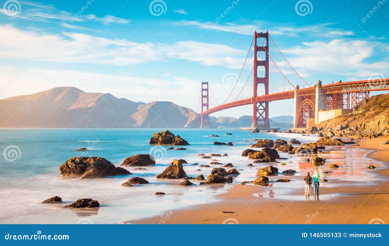 Golden Gate Bridge At Sunset San Francisco California Usa Stock Image Image Of Evening