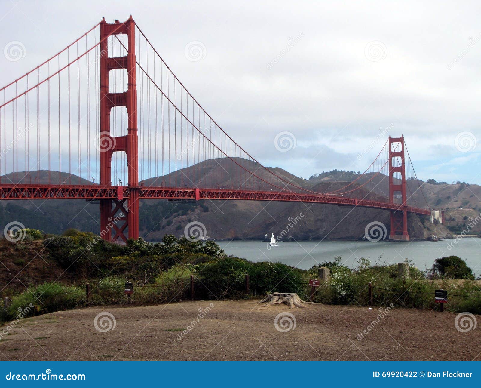 Golden Gate Bridge stock photo. Image of golden, clear - 69920422 
