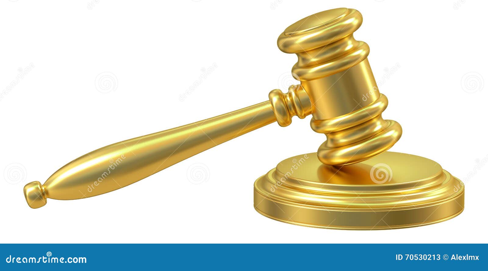 Golden Gavel, 3D rendering stock illustration. Illustration of metallic