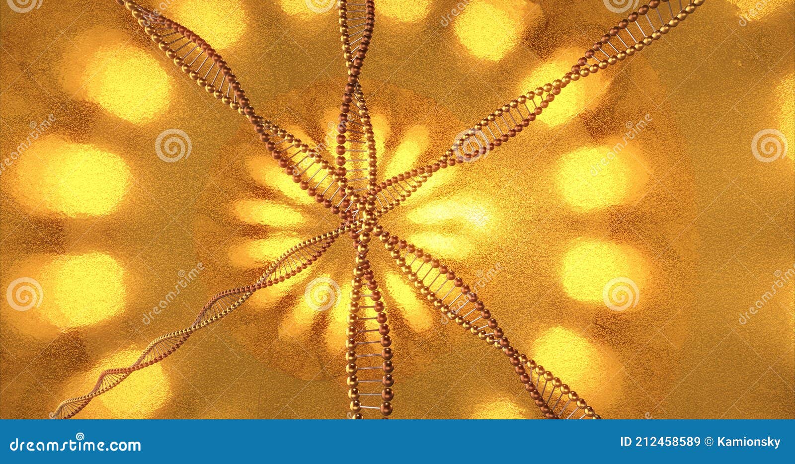 Golden Geometric Background with Swirls of DNA Molecules. 3D Rendering  Stock Illustration - Illustration of covid, chemistry: 212458589